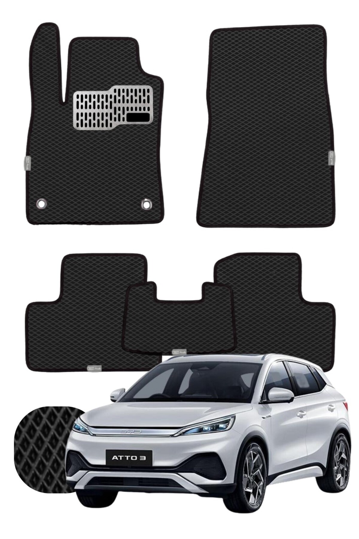 BYD Atto 3 2022 ve sonrası Özelleştirilebilir Tam Set Premium EVA Paspas