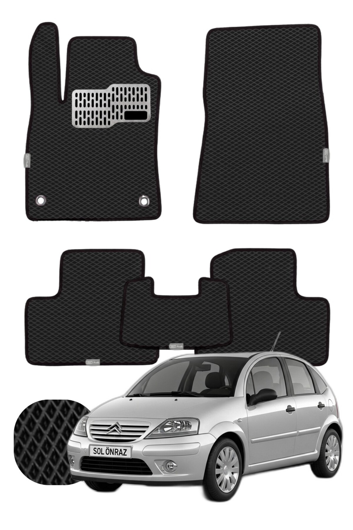 Citroen C3 2002-2009 Özelleştirilebilir Tam Set Premium EVA Paspas