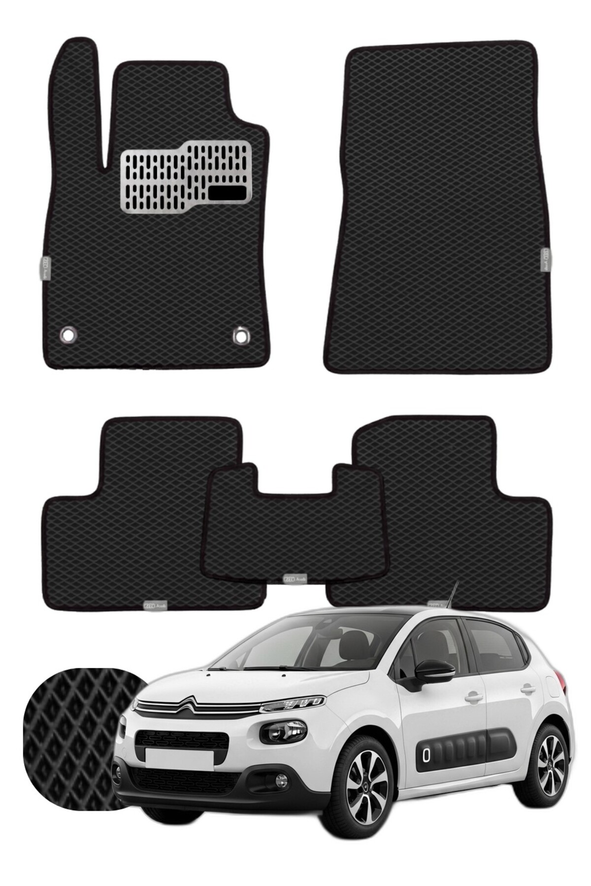 Citroen C3 2016 ve sonrası Özelleştirilebilir Tam Set Premium EVA Paspas