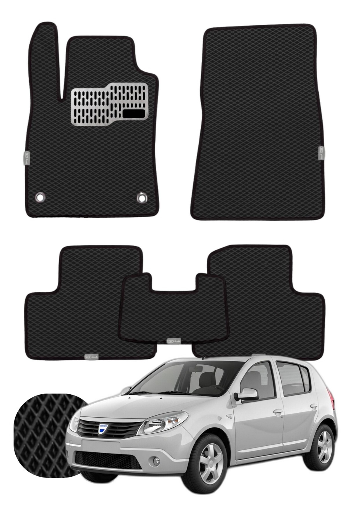Dacia Sandero 2008-2012 Özelleştirilebilir Tam Set Premium EVA Paspas