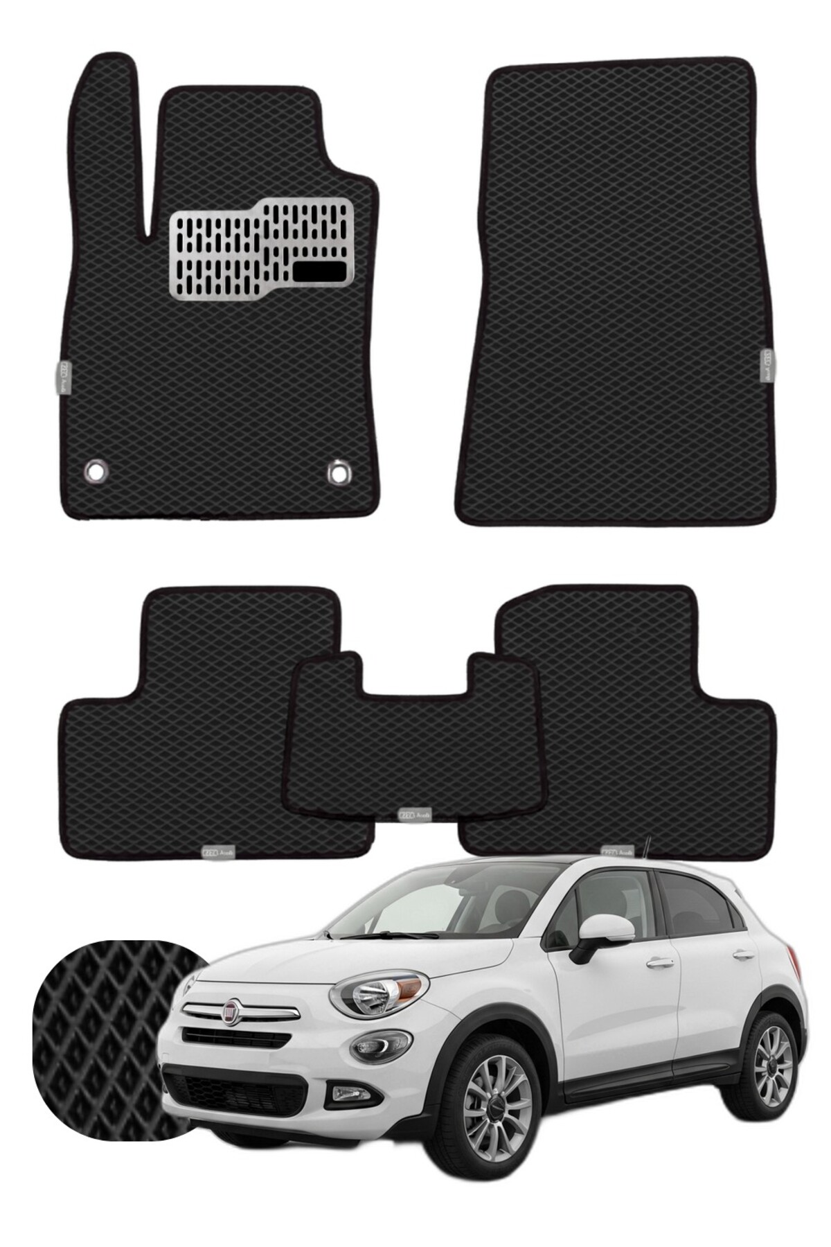 Fiat 500X 2014 ve sonrası Özelleştirilebilir Tam Set Premium EVA Paspas
