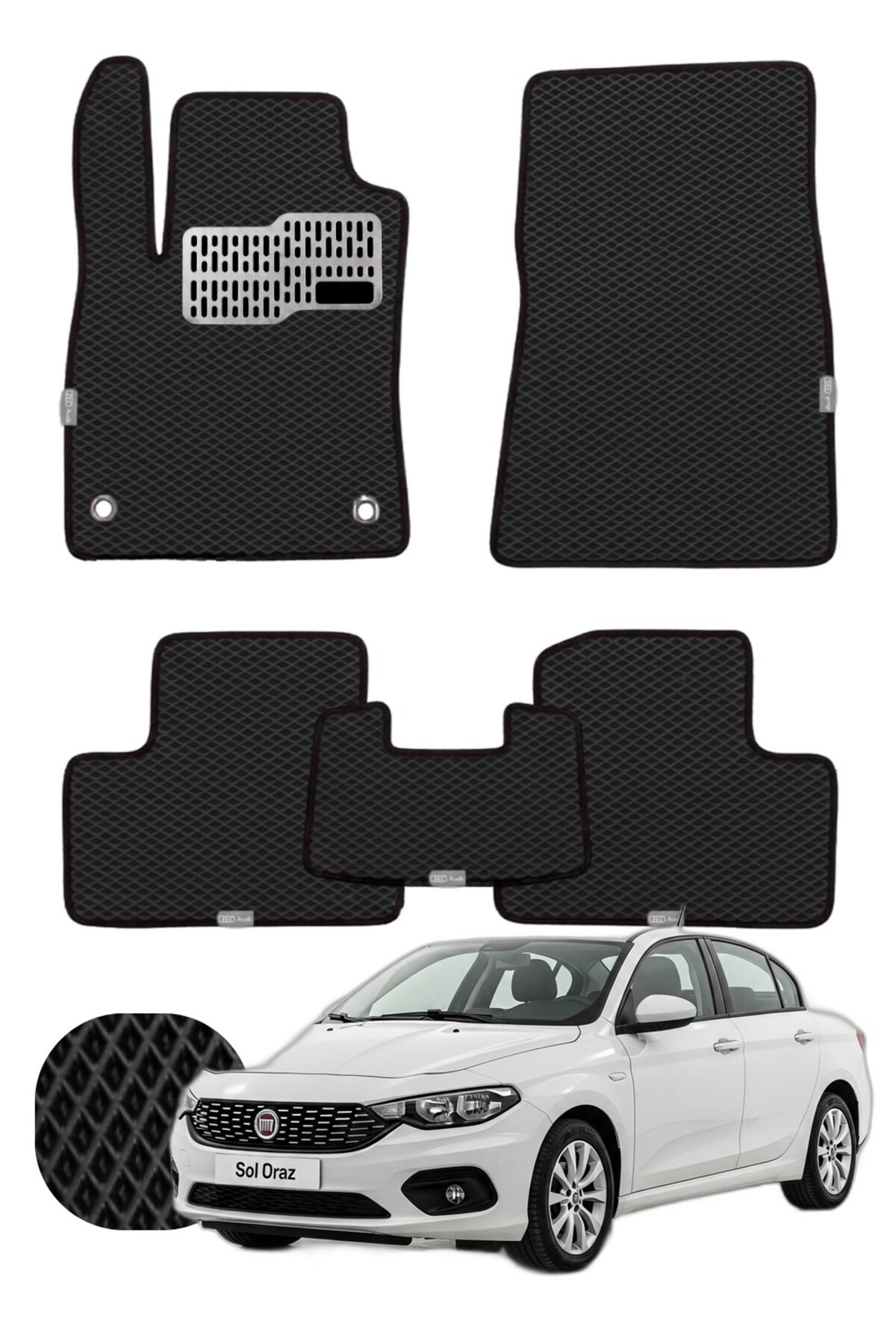 Fiat Egea Sedan 2015 ve sonrası Özelleştirilebilir Tam Set Premium EVA Paspas