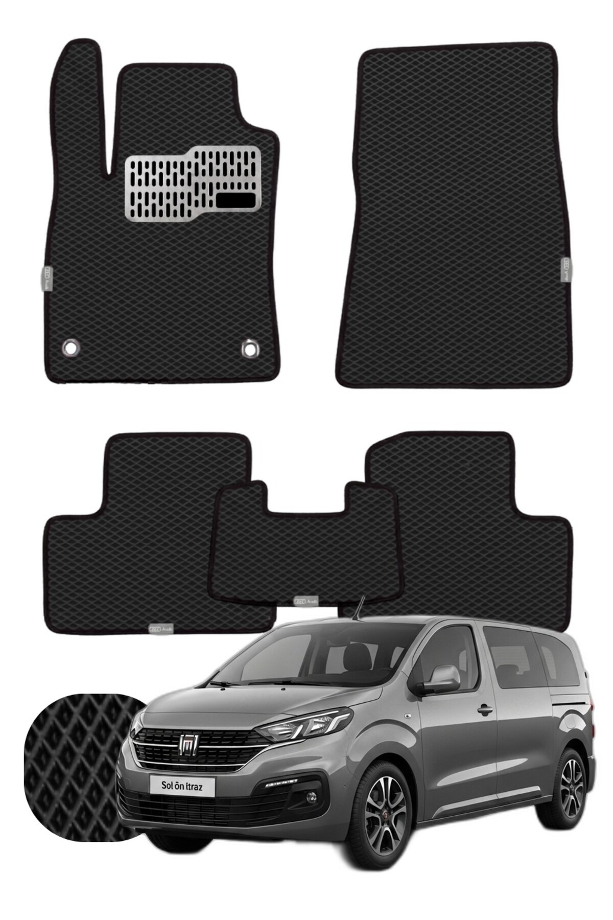 Fiat Scudo 2022 ve sonrası Özelleştirilebilir Tam Set Premium EVA Paspas