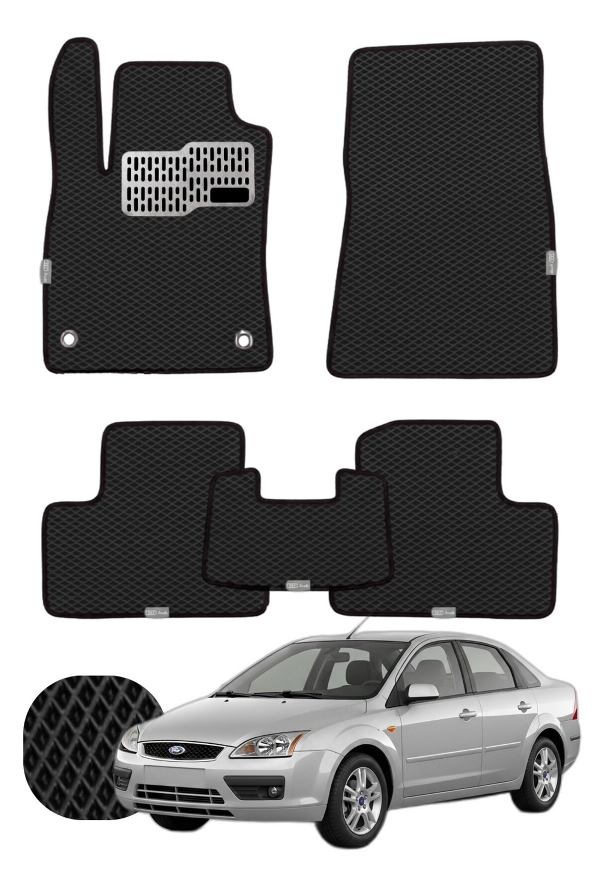 Ford Focus Sedan 2004-2011 Özelleştirilebilir Tam Set Premium EVA Paspas
