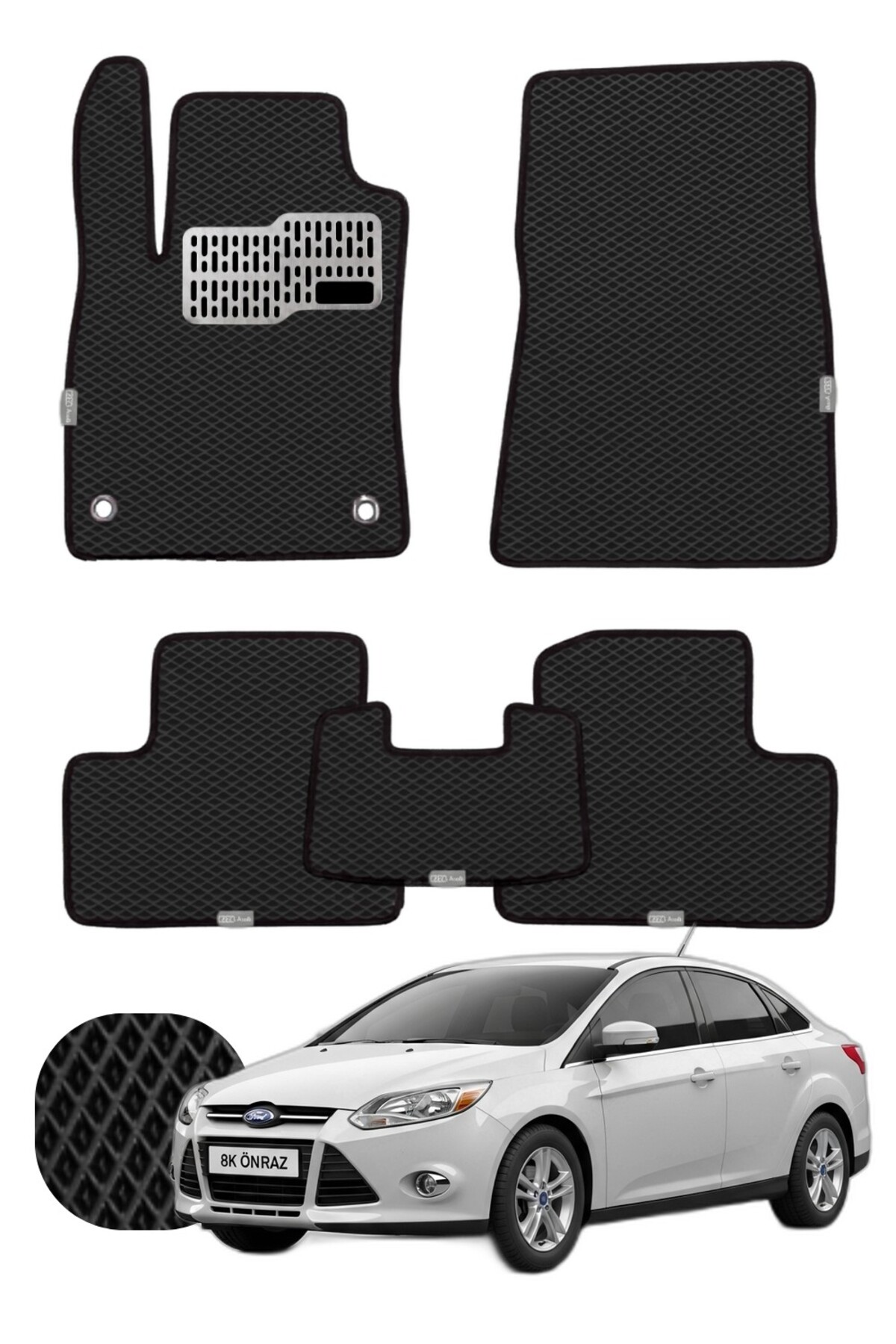Ford Focus Sedan 2011-2018 Özelleştirilebilir Tam Set Premium EVA Paspas