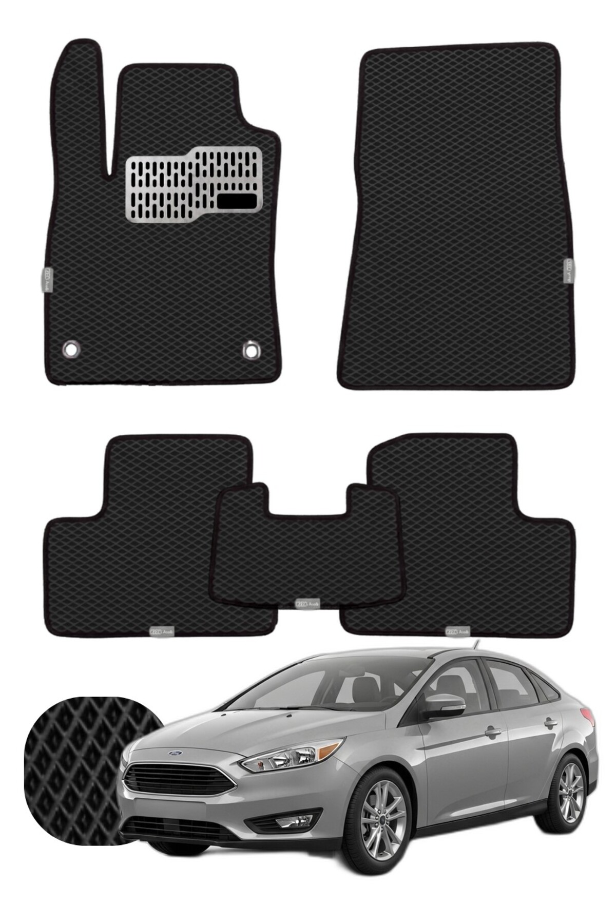 Ford Focus Sedan 2018 ve sonrası Özelleştirilebilir Tam Set Premium EVA Paspas