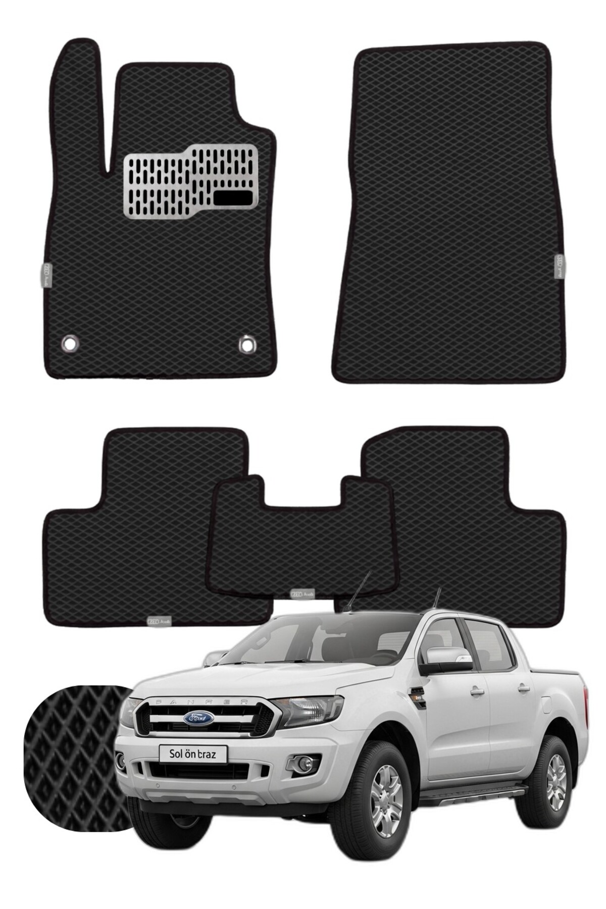 Ford Ranger 2011-2022 Özelleştirilebilir Tam Set Premium EVA Paspas