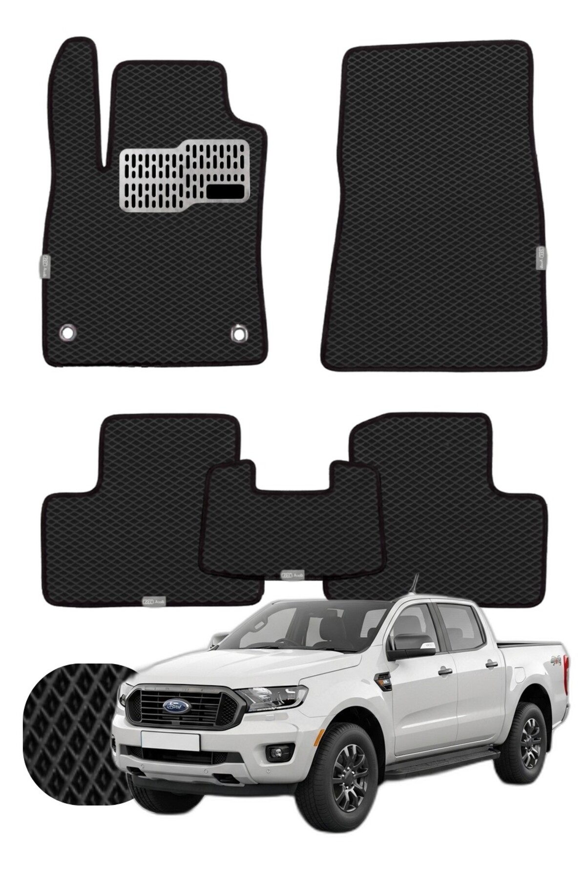 Ford Ranger 2022 ve sonrası Özelleştirilebilir Tam Set Premium EVA Paspas