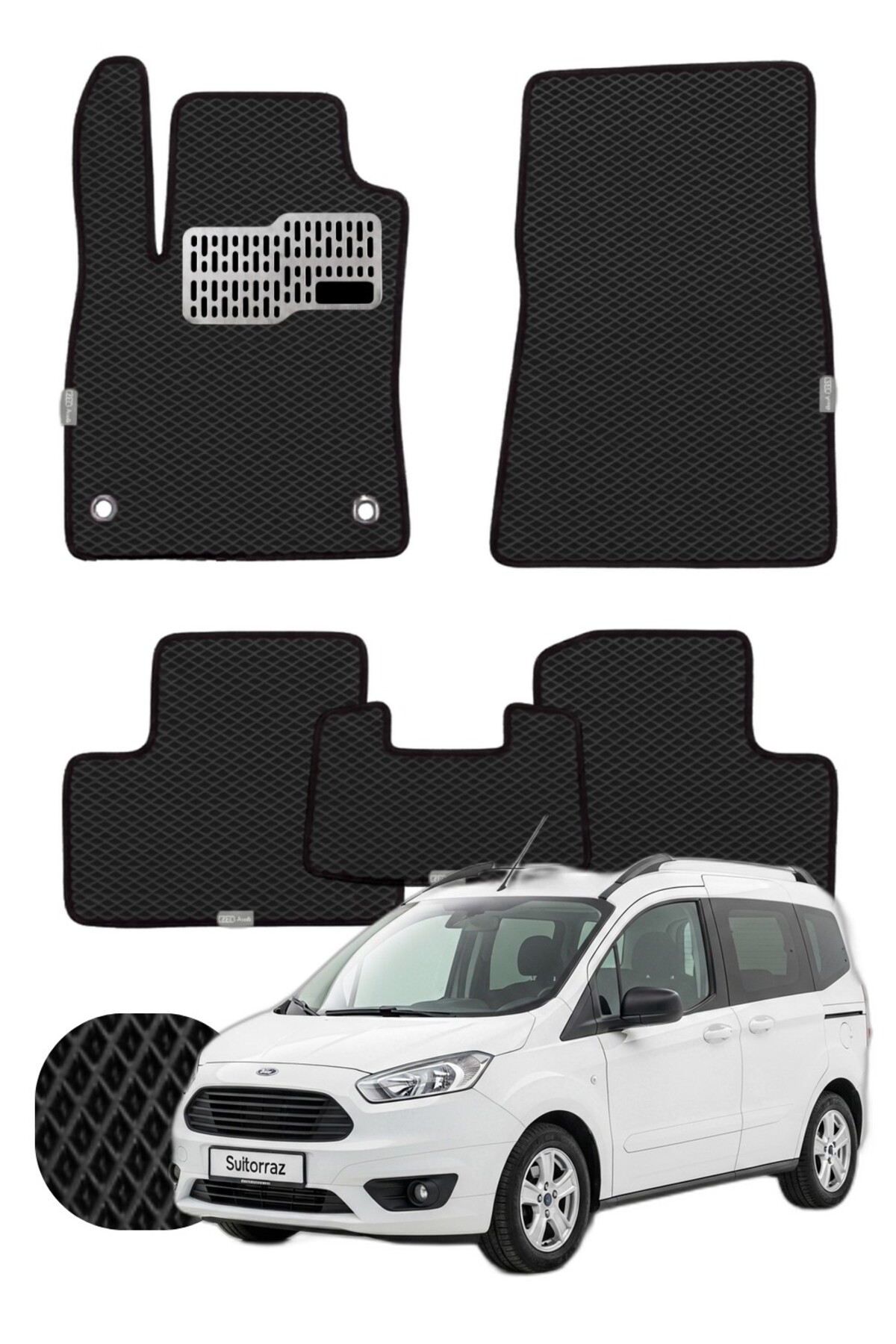 Ford Tourneo Courier 2014-2023 Özelleştirilebilir Tam Set Premium EVA Paspas