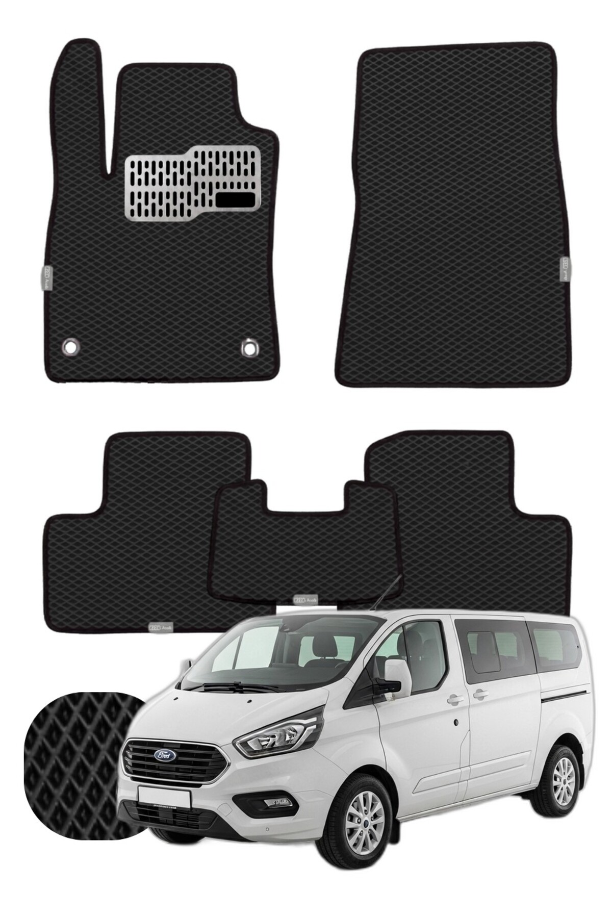 Ford Tourneo Custom 2012-2023 Özelleştirilebilir Tam Set Premium EVA Paspas