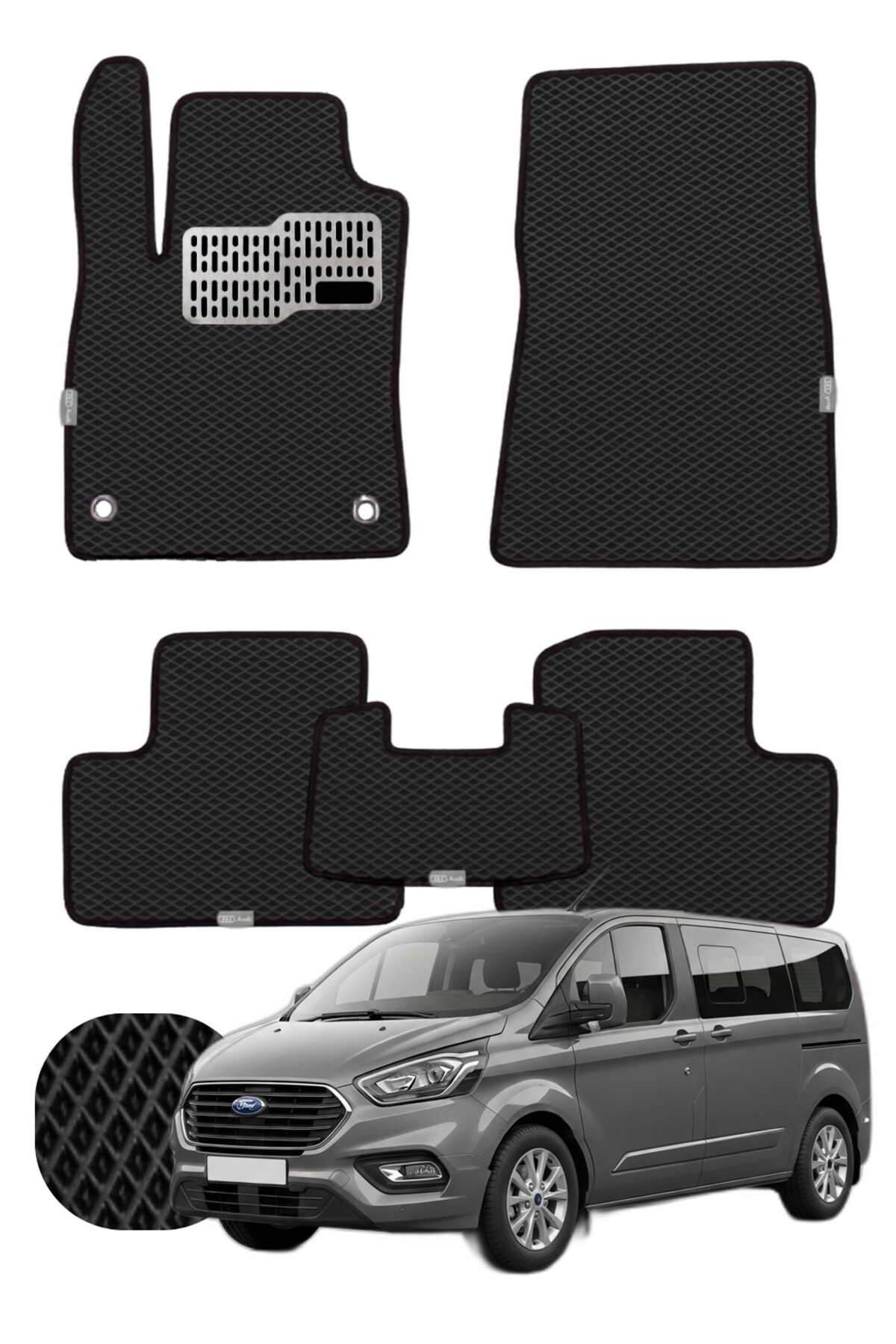 Ford Tourneo Custom 2023 ve sonrası Özelleştirilebilir Tam Set Premium EVA Paspas