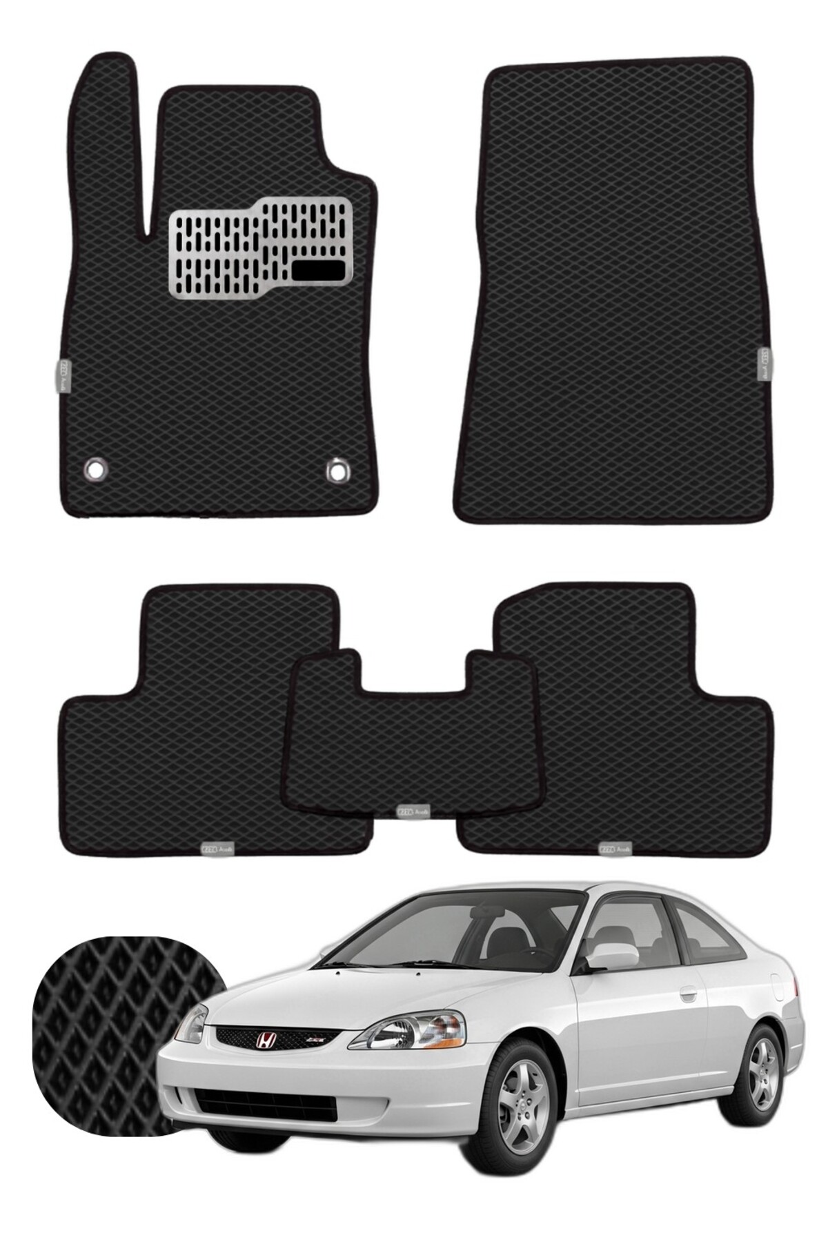 Honda Civic 2000-2006 Özelleştirilebilir Tam Set Premium EVA Paspas