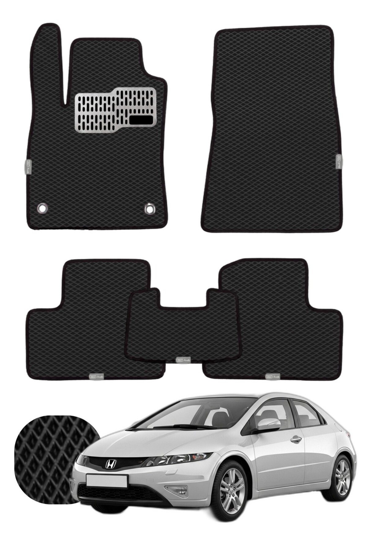 Honda Civic 2006-2012 Özelleştirilebilir Tam Set Premium EVA Paspas