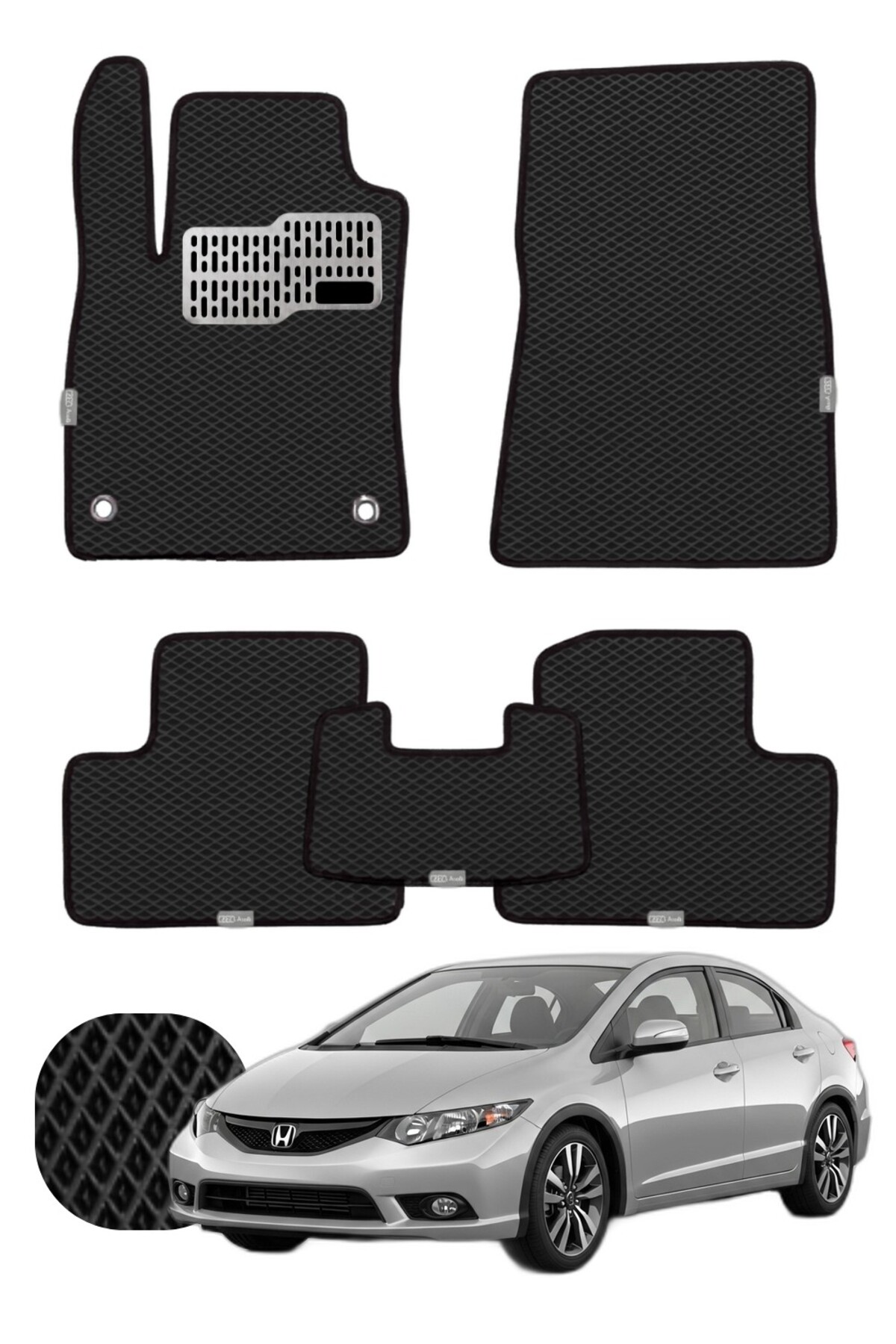 Honda Civic 2011-2016 Özelleştirilebilir Tam Set Premium EVA Paspas