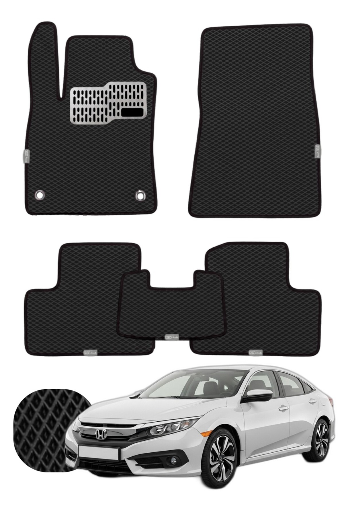 Honda Civic 2015-2021 Özelleştirilebilir Tam Set Premium EVA Paspas
