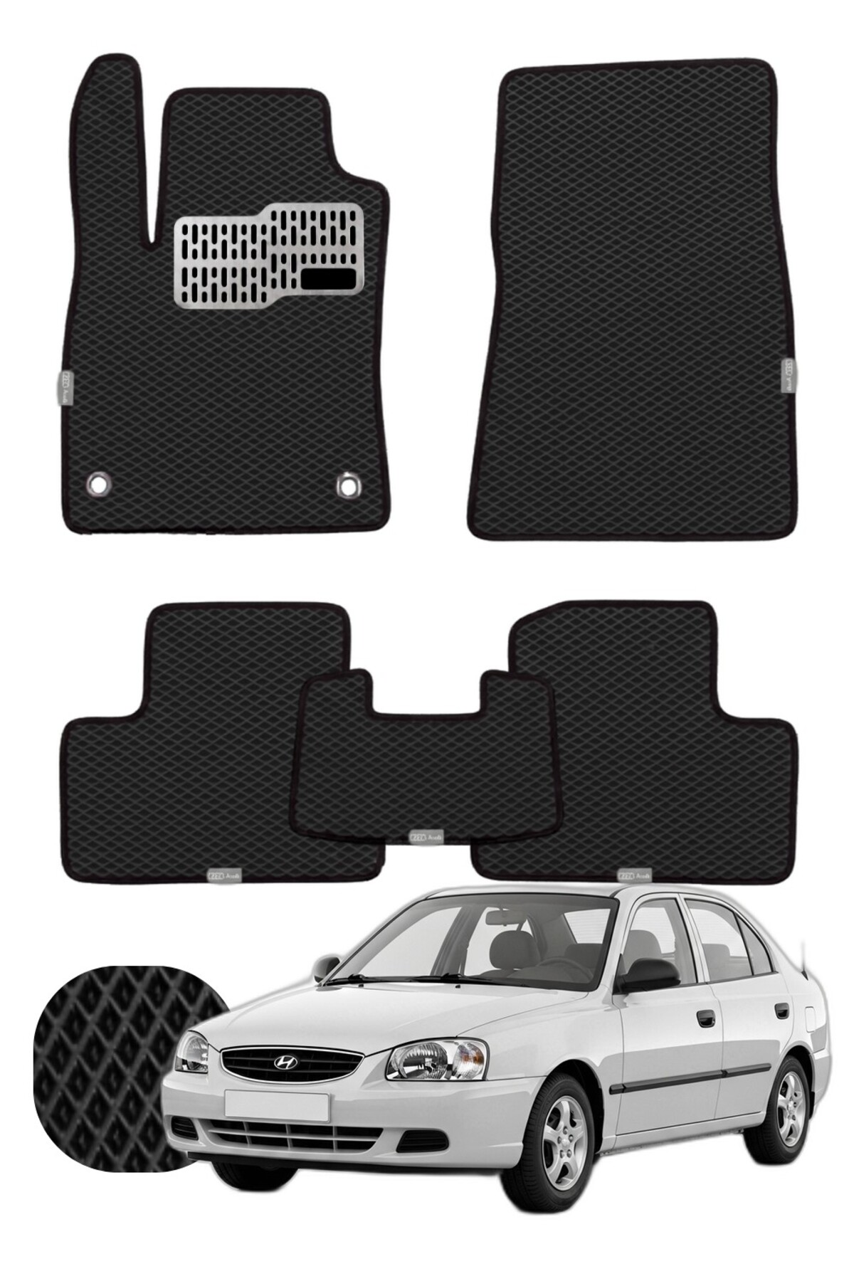 Hyundai Accent Admire 2003-2006 Özelleştirilebilir Tam Set Premium EVA Paspas
