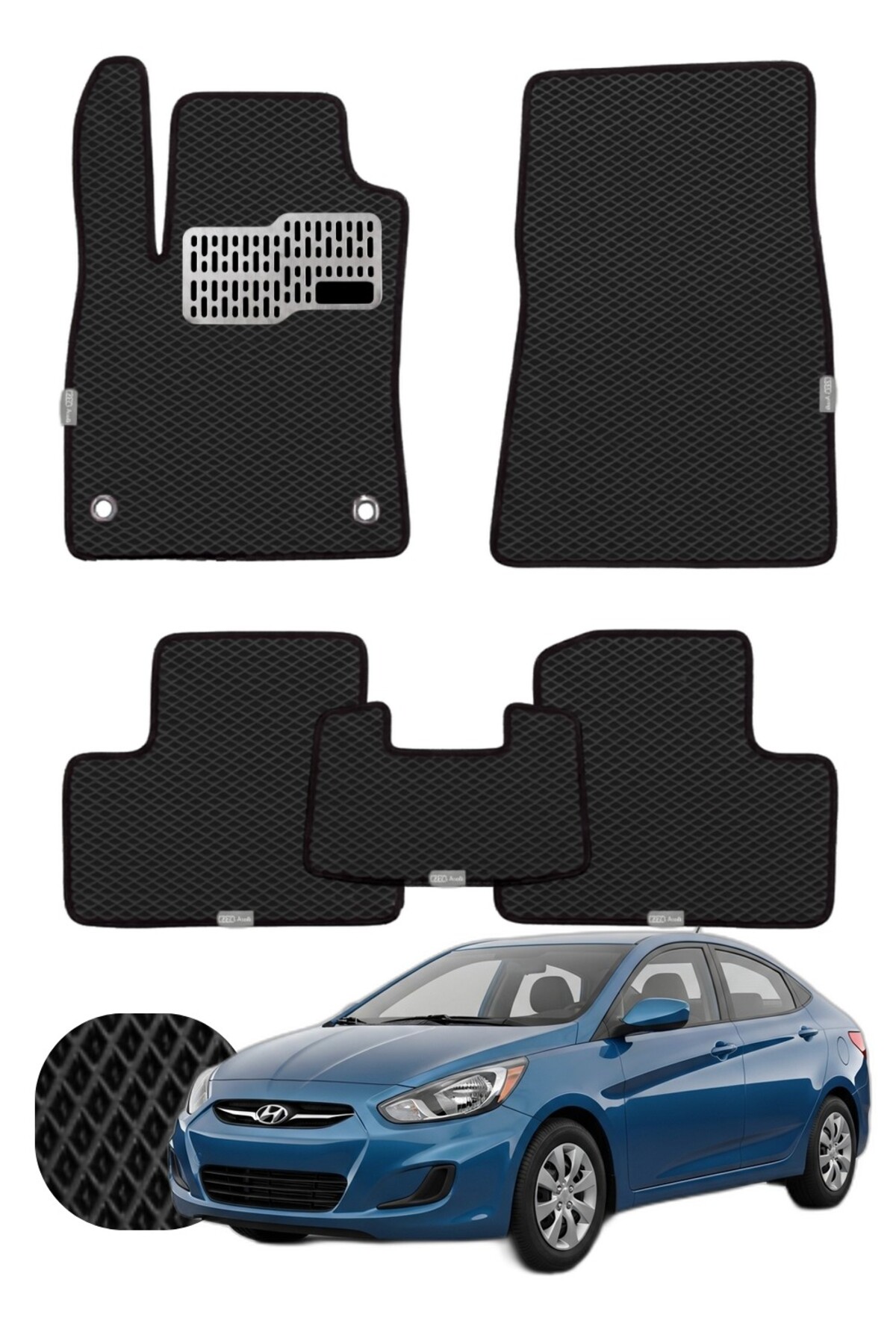 Hyundai Accent Blue 2011-2018 Özelleştirilebilir Tam Set Premium EVA Paspas