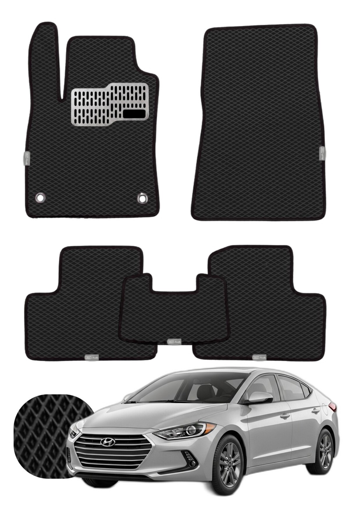 Hyundai Elantra 2015-2020 Özelleştirilebilir Tam Set Premium EVA Paspas