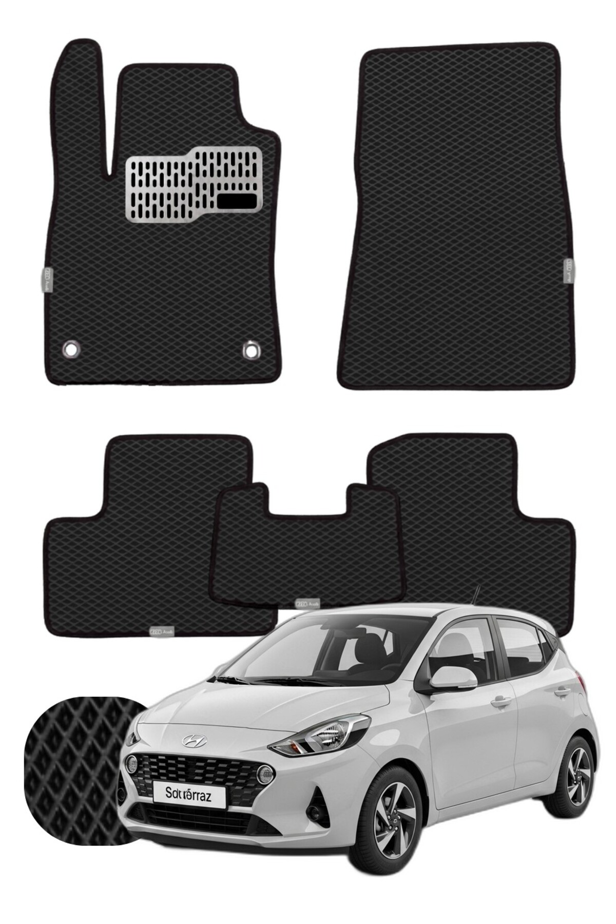 Hyundai i10 2019 ve sonrası Özelleştirilebilir Tam Set Premium EVA Paspas