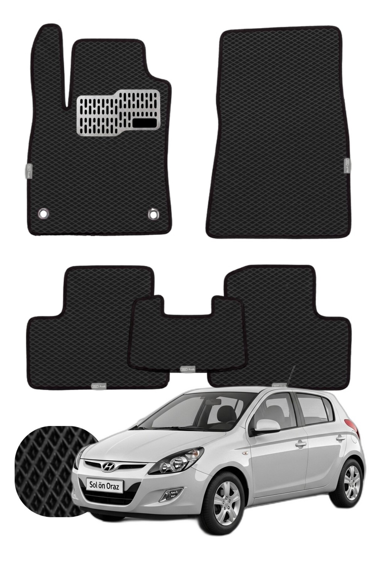 Hyundai i20 2008-2014 Özelleştirilebilir Tam Set Premium EVA Paspas