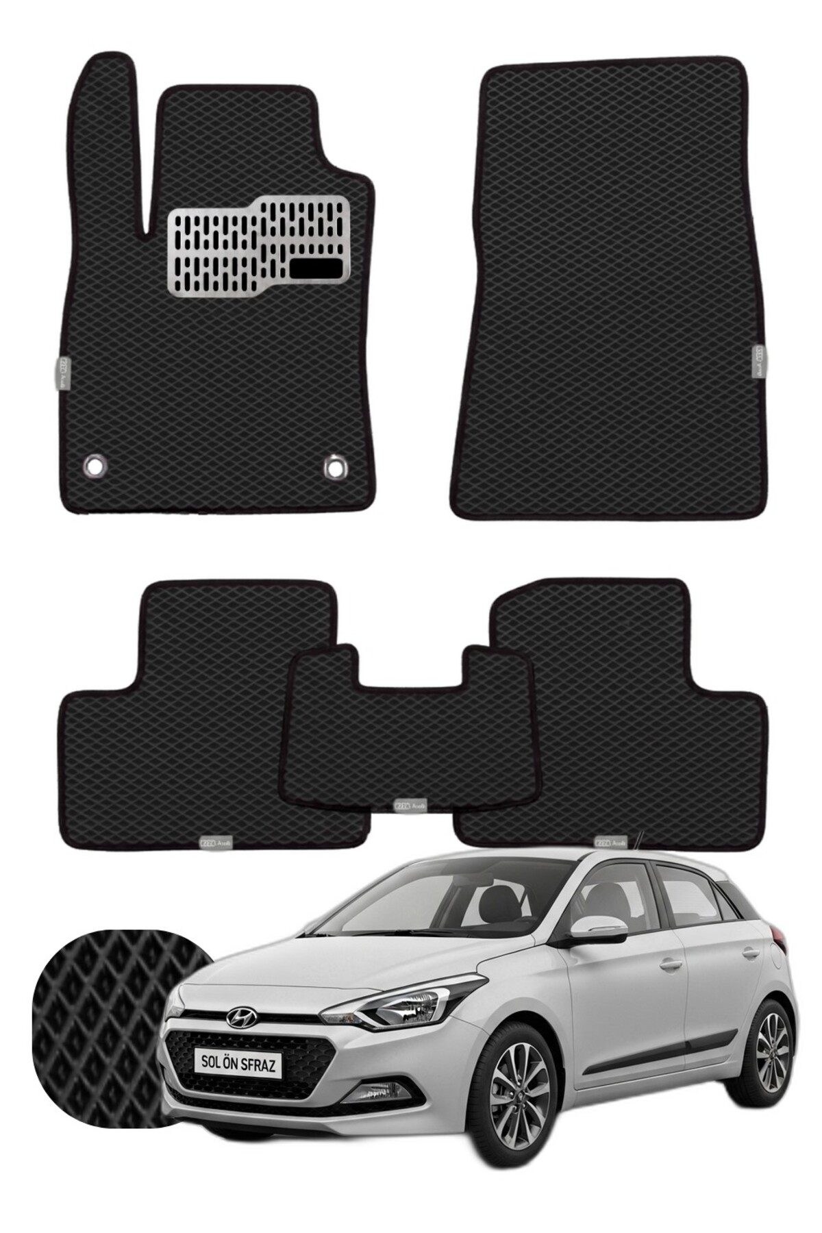 Hyundai i20 2014-2020 Özelleştirilebilir Tam Set Premium EVA Paspas