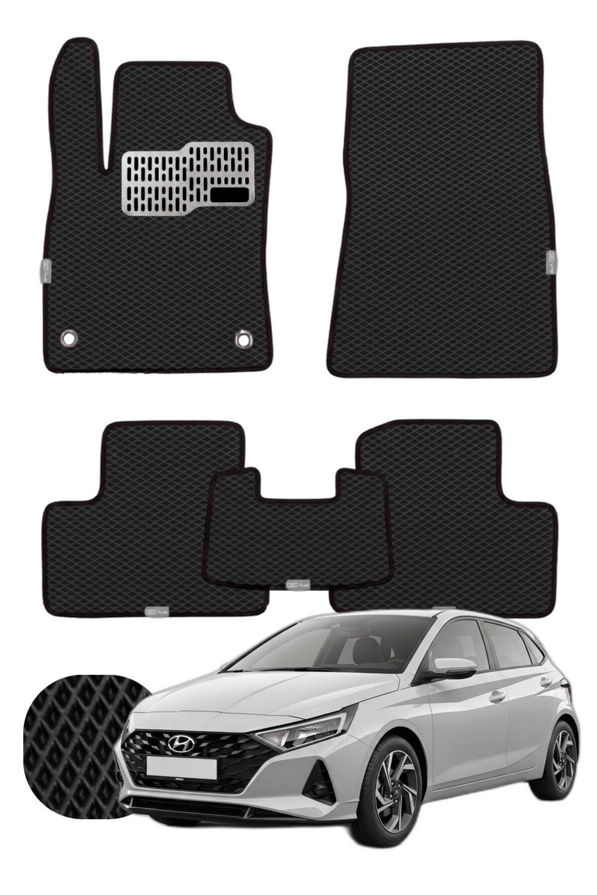 Hyundai i20 2020 ve sonrası Özelleştirilebilir Tam Set Premium EVA Paspas