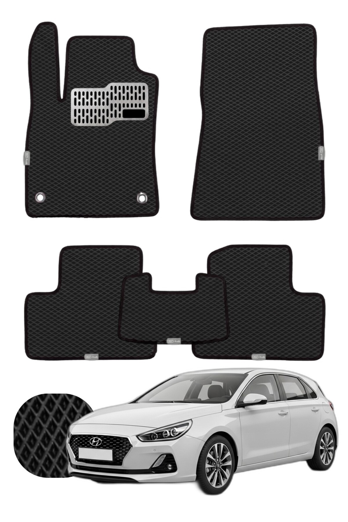 Hyundai i30 2017 ve sonrası Özelleştirilebilir Tam Set Premium EVA Paspas