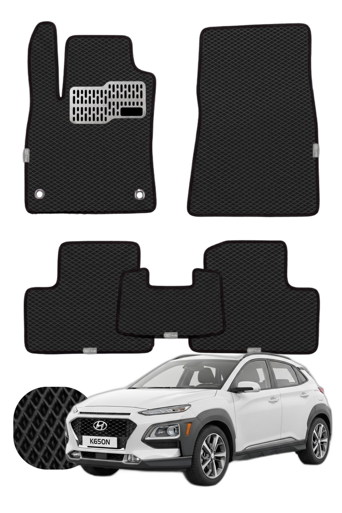 Hyundai Kona 2017-2023 Özelleştirilebilir Tam Set Premium EVA Paspas