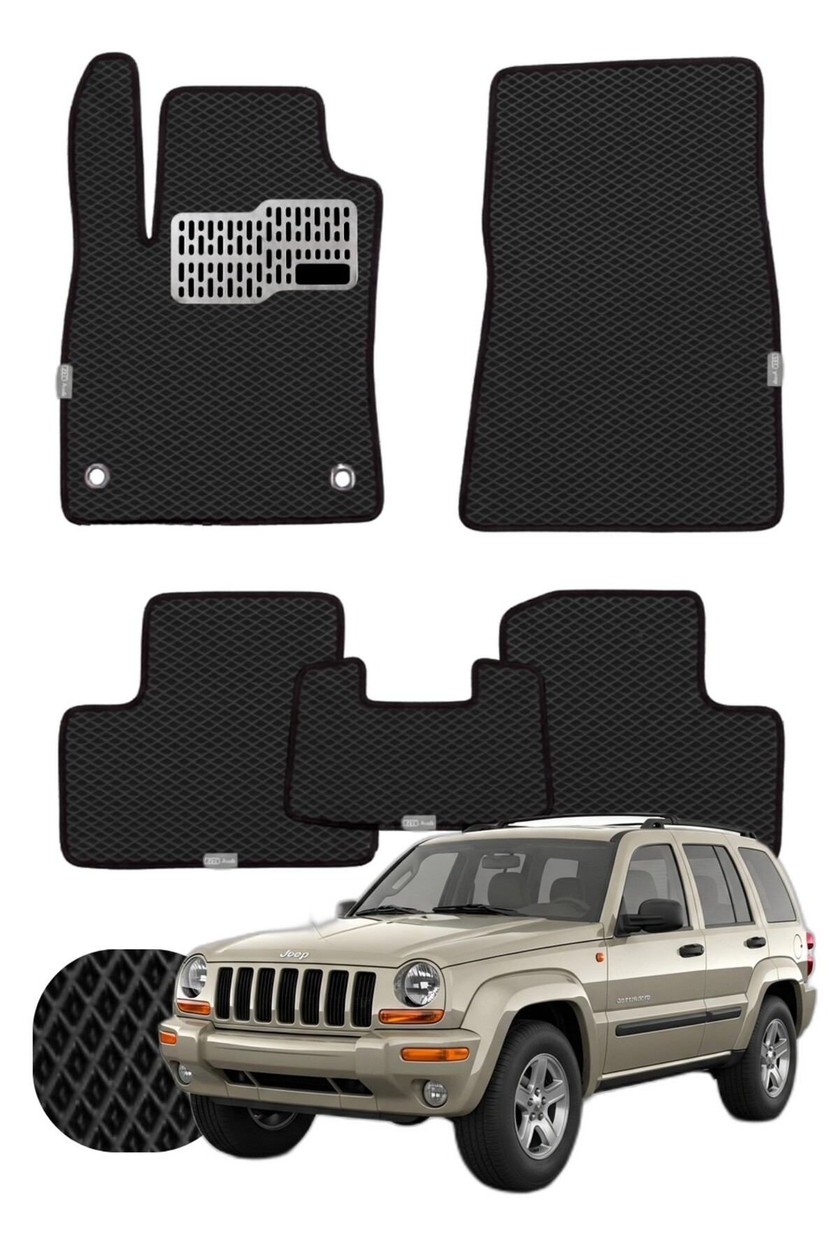 Jeep Cherokee (Liberty) 2001-2007 Özelleştirilebilir Tam Set Premium EVA Paspas
