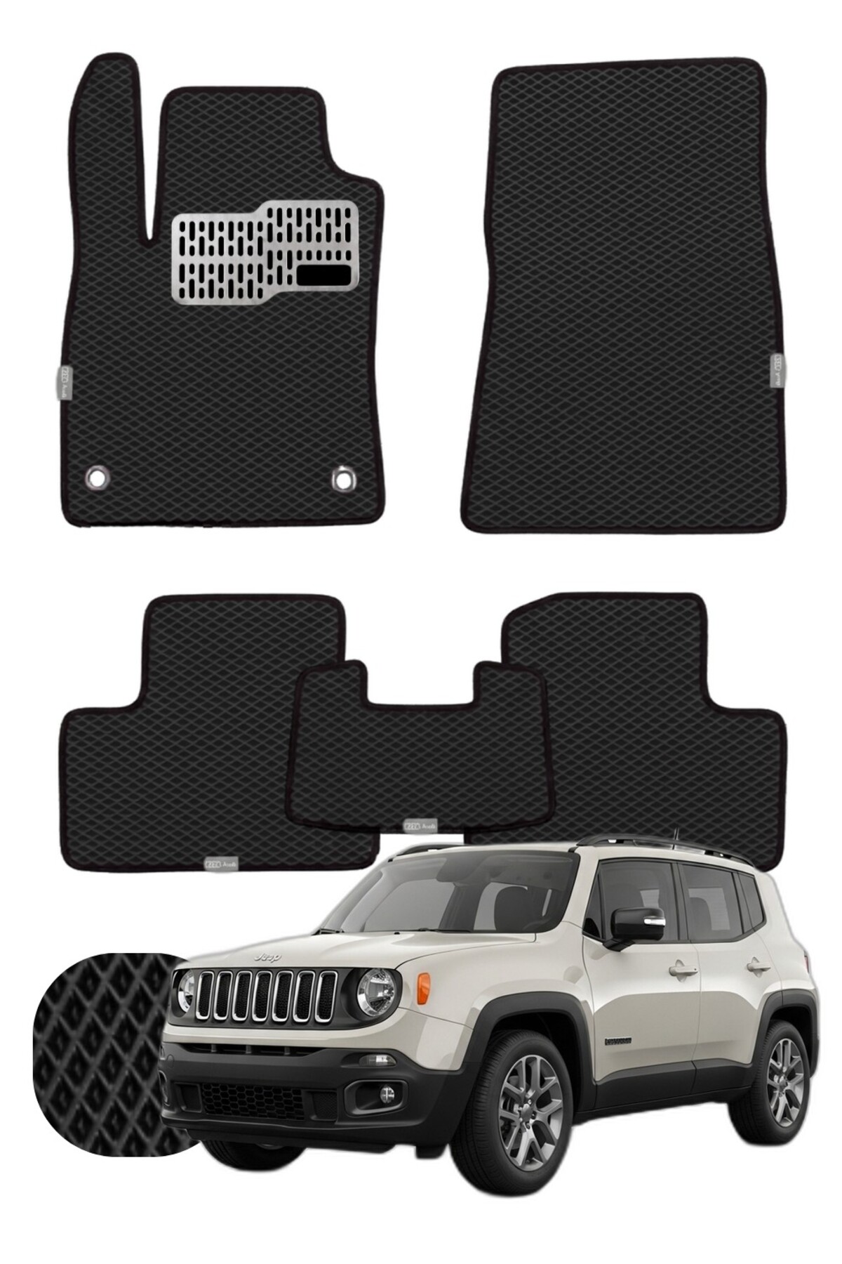 Jeep Renegade 2014 ve sonrası Özelleştirilebilir Tam Set Premium EVA Paspas