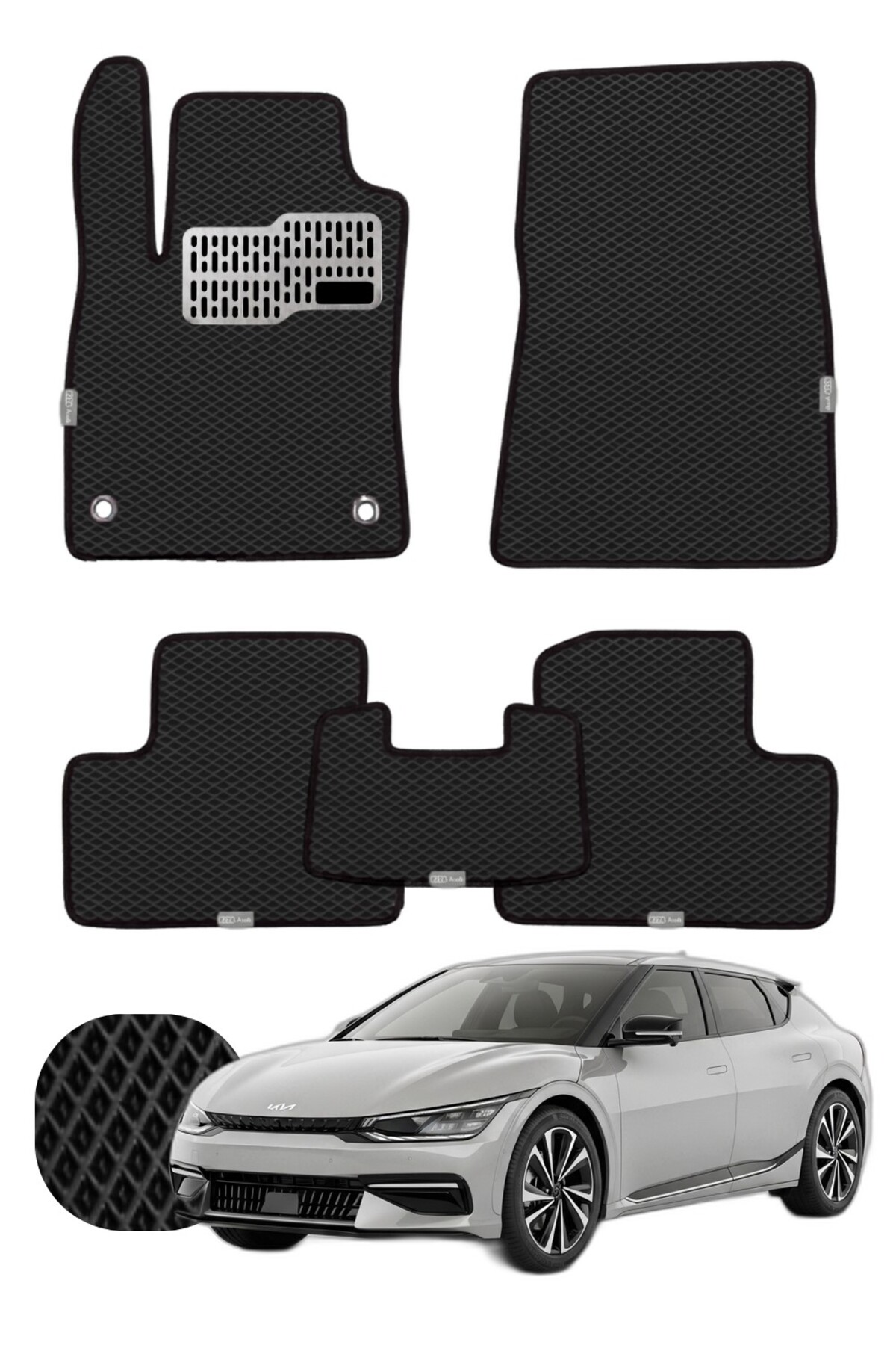 Kia EV6 2021 ve sonrası Özelleştirilebilir Tam Set Premium EVA Paspas