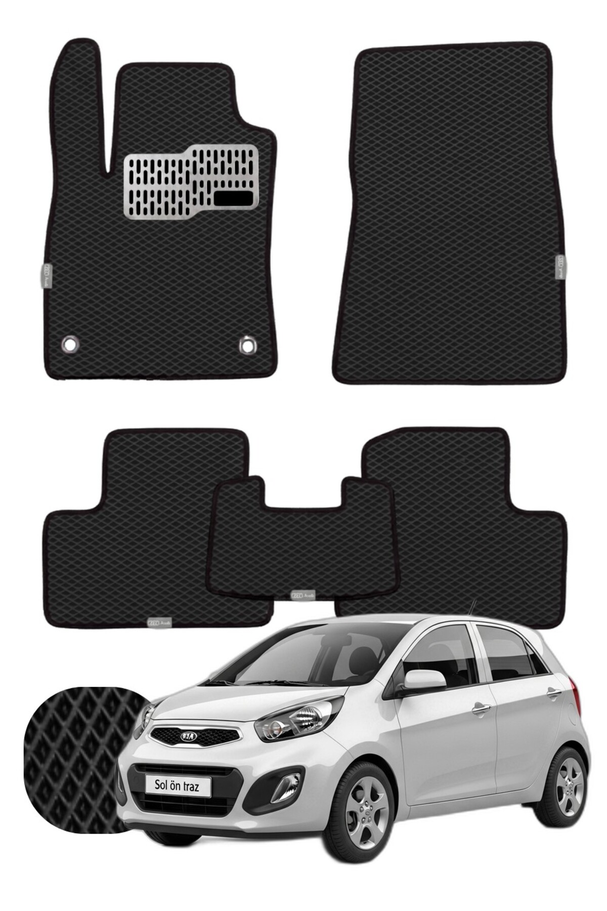 Kia Picanto 2011-2017 Özelleştirilebilir Tam Set Premium EVA Paspas