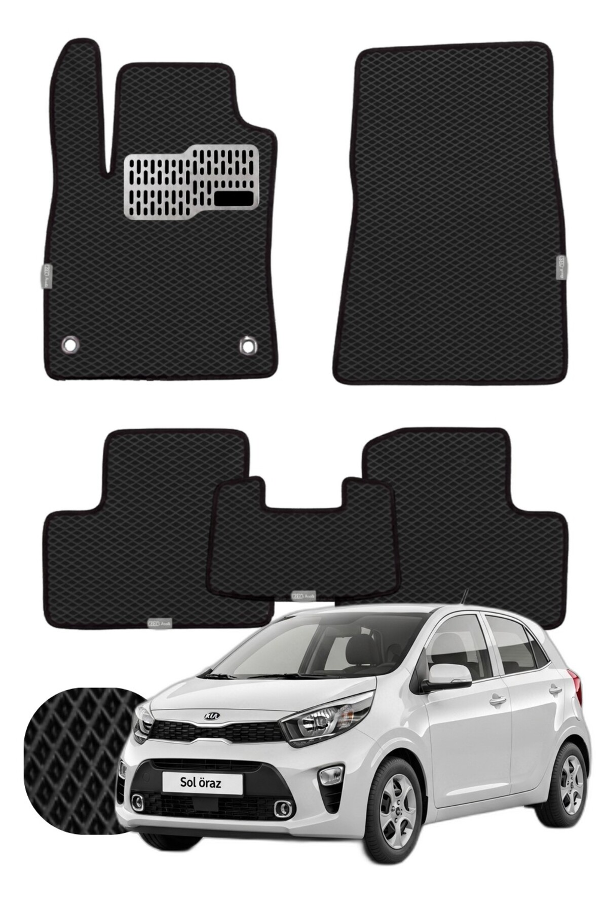 Kia Picanto 2017 ve sonrası Özelleştirilebilir Tam Set Premium EVA Paspas