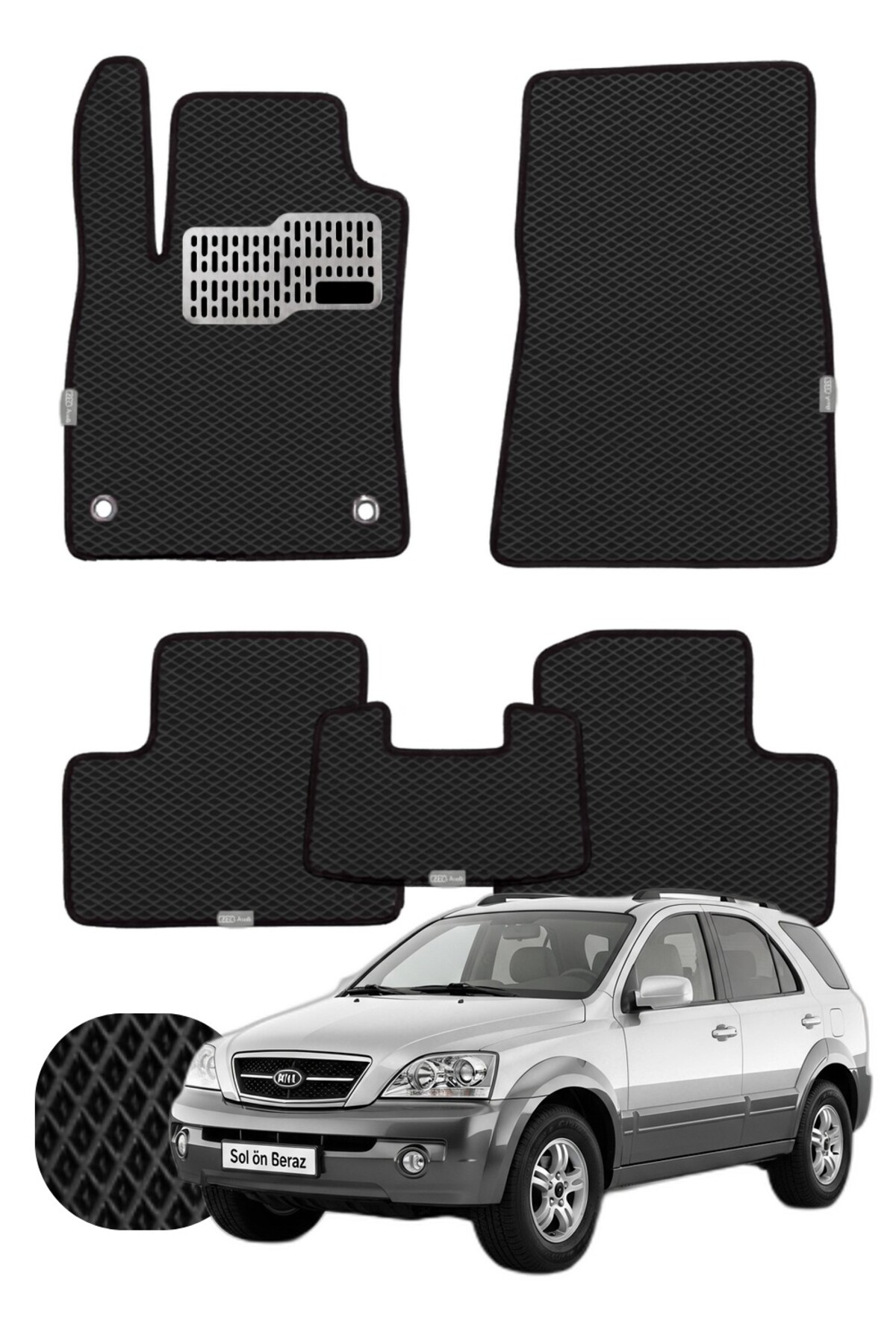 Kia Sorento 2002-2009 Özelleştirilebilir Tam Set Premium EVA Paspas