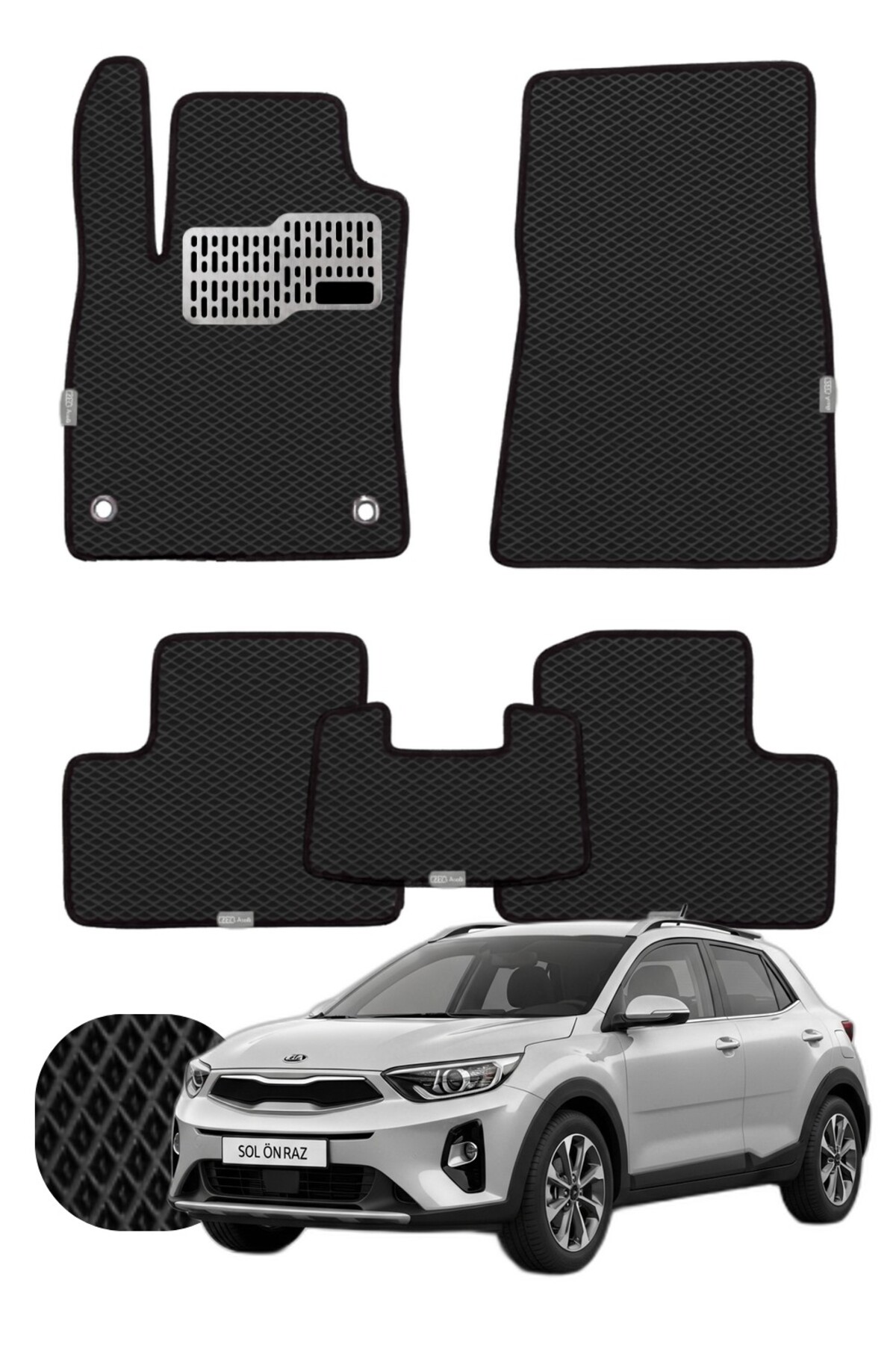 Kia Stonic 2017 ve sonrası Özelleştirilebilir Tam Set Premium EVA Paspas