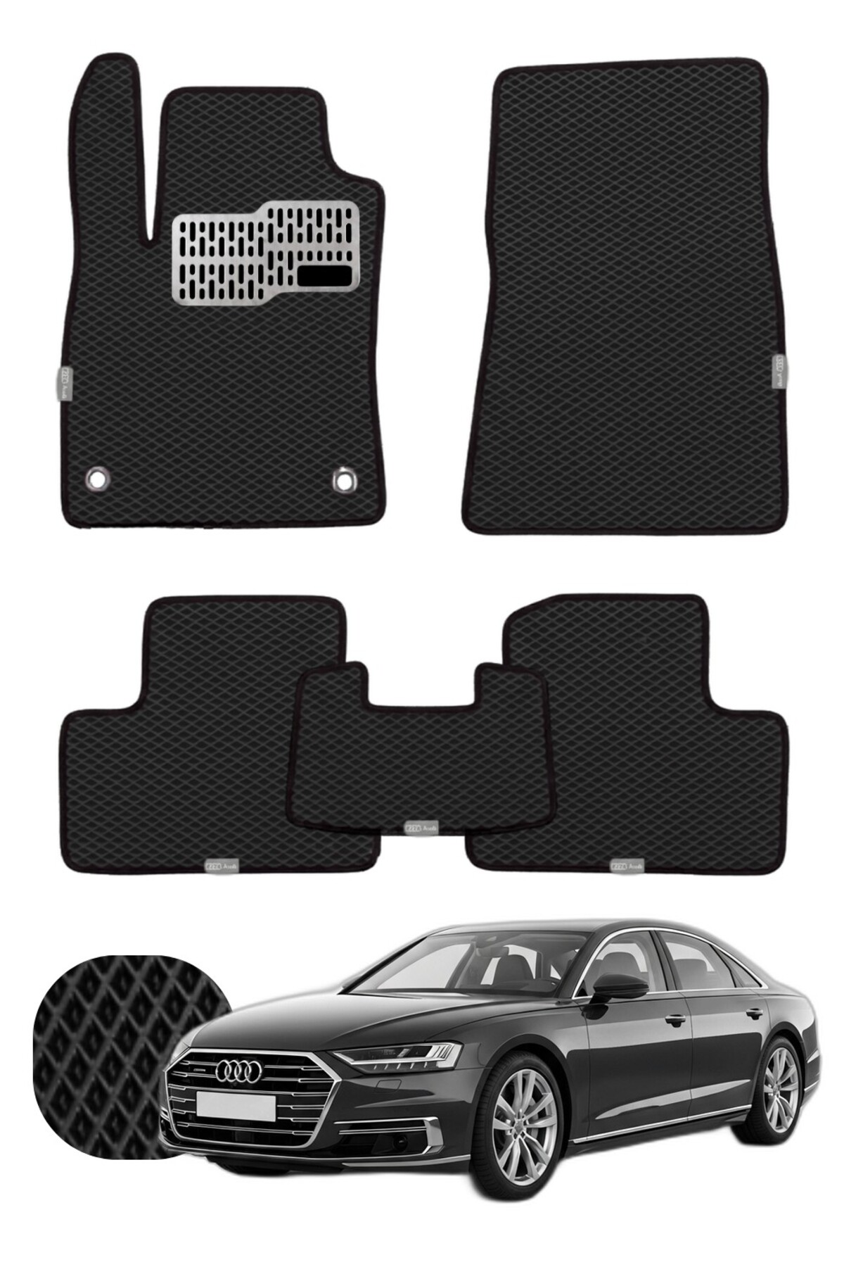 Audi A8 2017 ve sonrası Özelleştirilebilir Tam Set Premium EVA Paspas