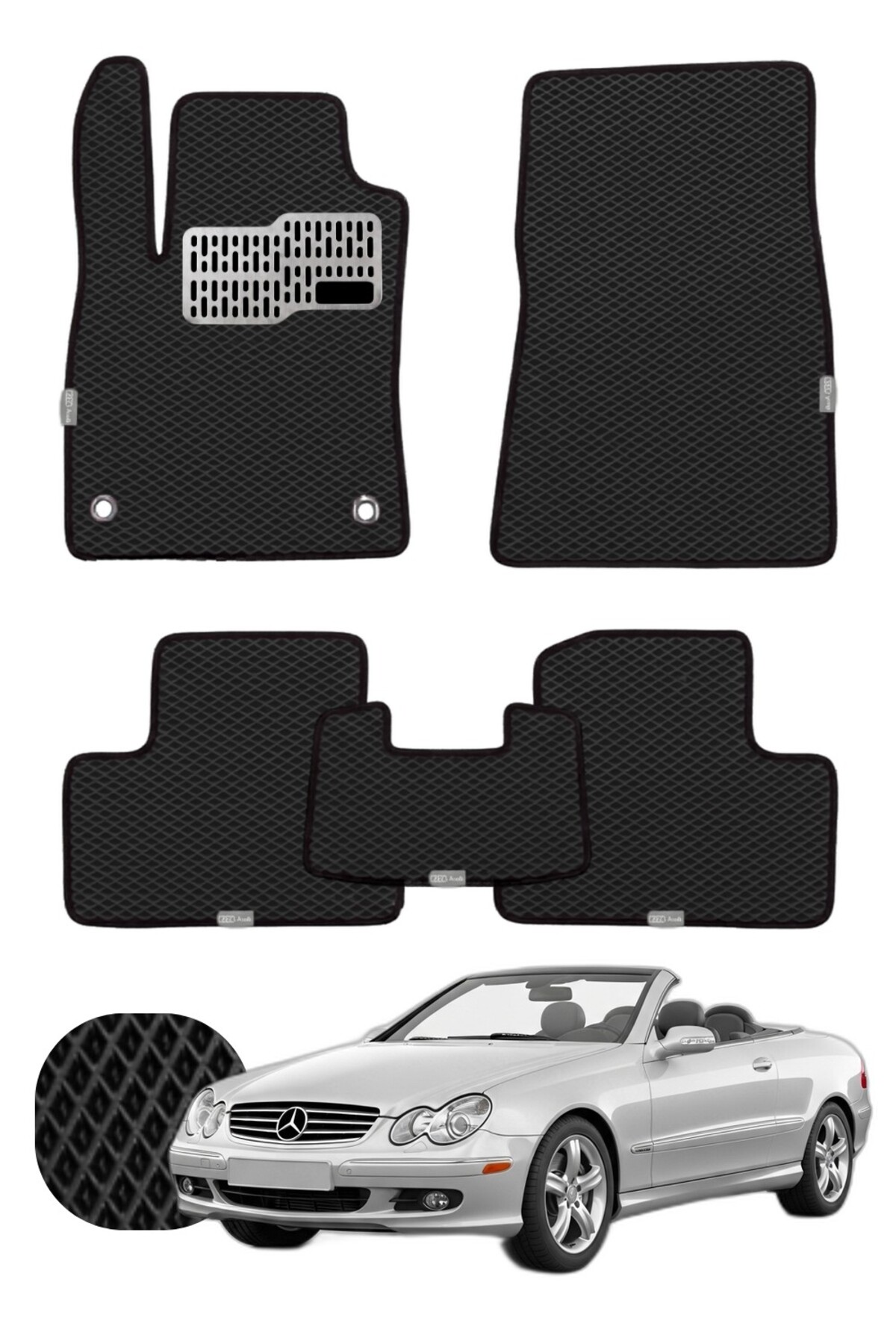 Mercedes CLK Cabrio 2002-2010 W209 Özelleştirilebilir Tam Set Premium EVA Paspas