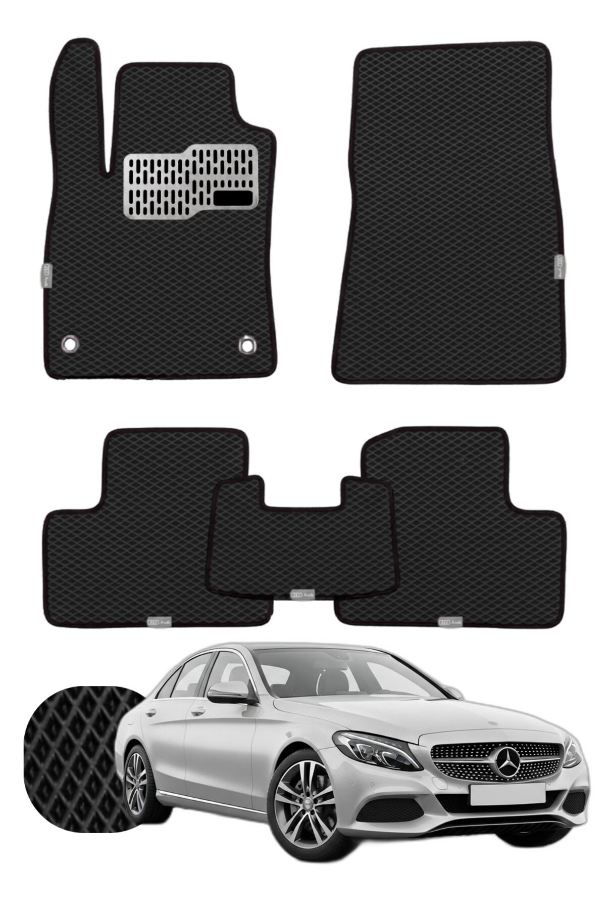 Mercedes C Serisi 2014-2021 W205 Özelleştirilebilir Tam Set Premium EVA Paspas