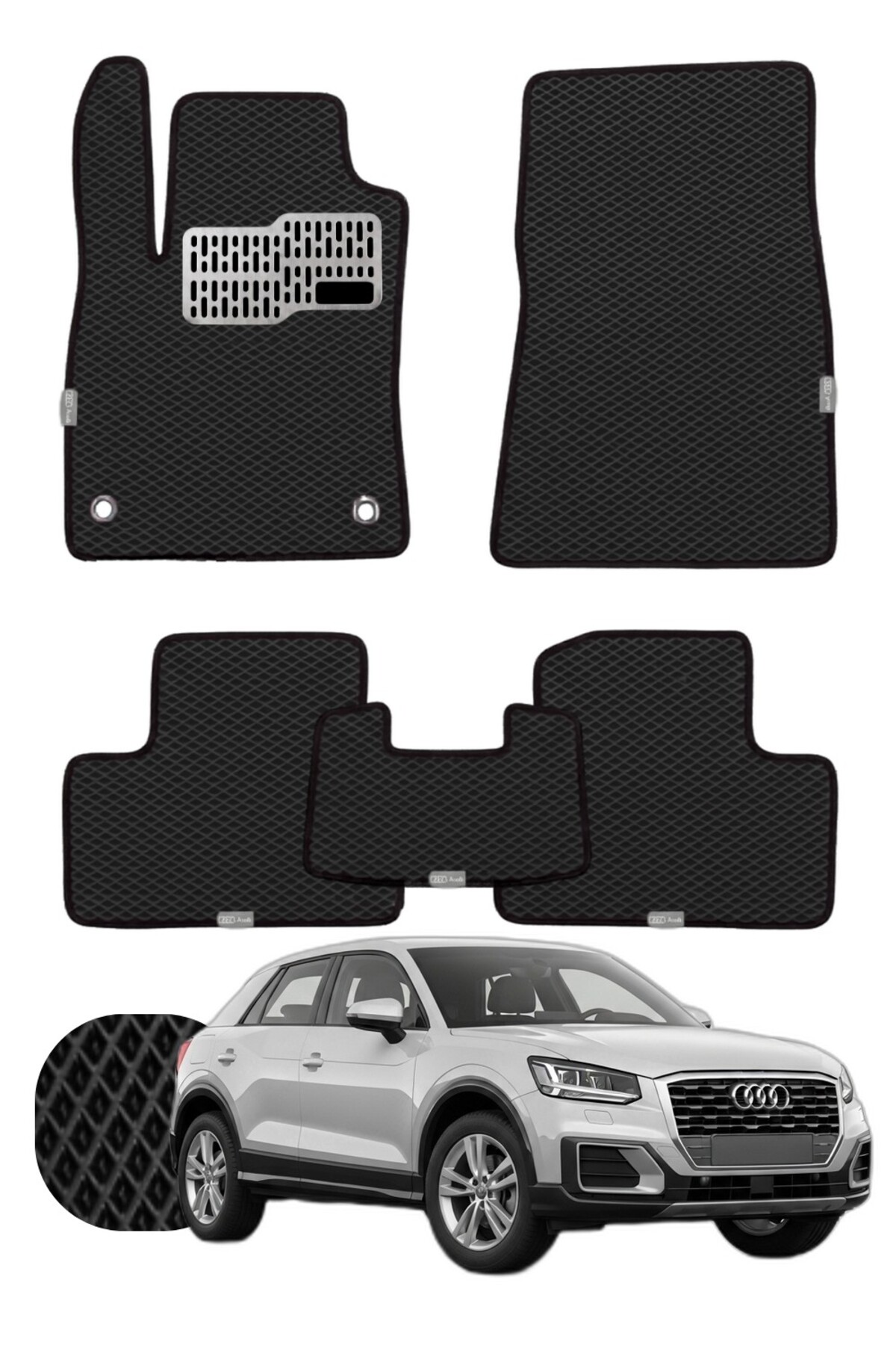 Audi Q2 2016 ve sonrası Özelleştirilebilir Tam Set Premium EVA Paspas