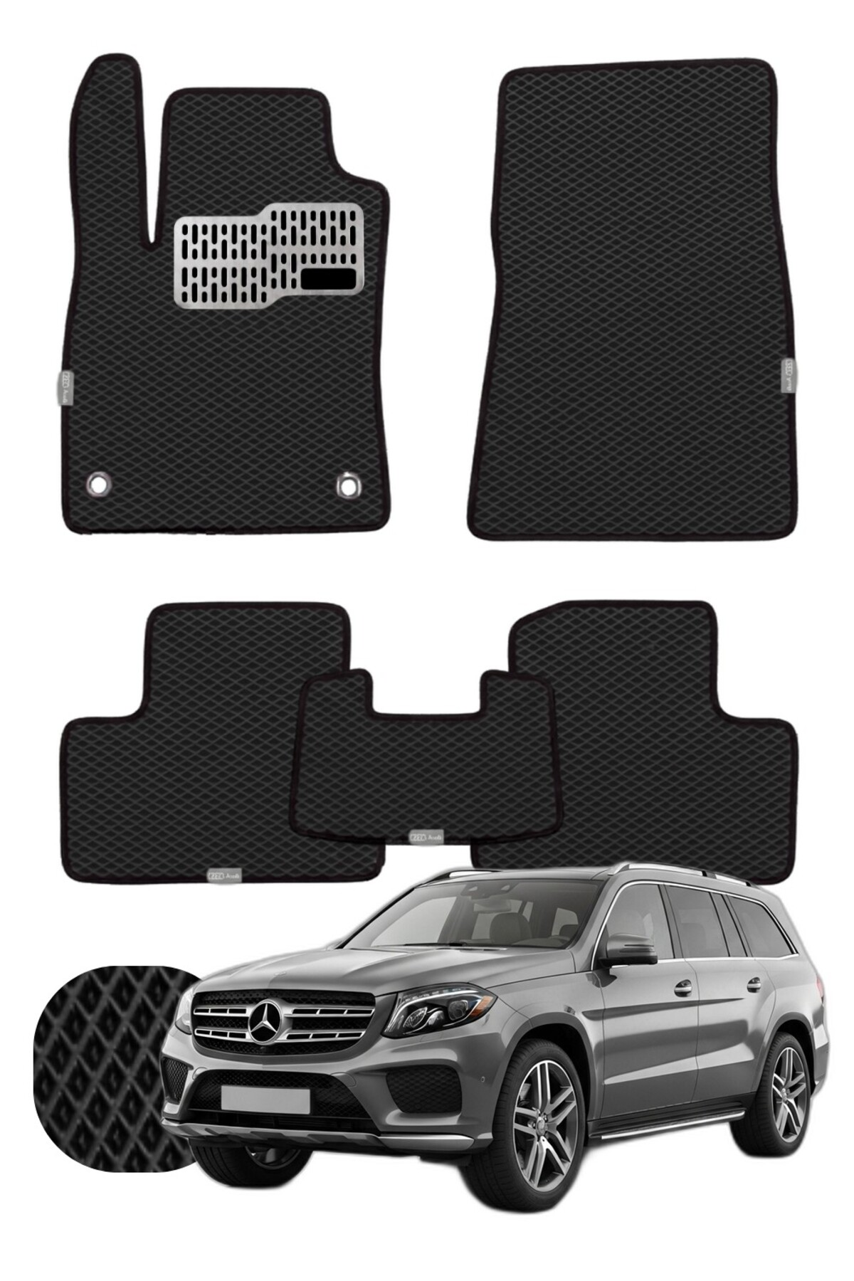 Mercedes GLS 2015-2019 X166 Özelleştirilebilir Tam Set Premium EVA Paspas