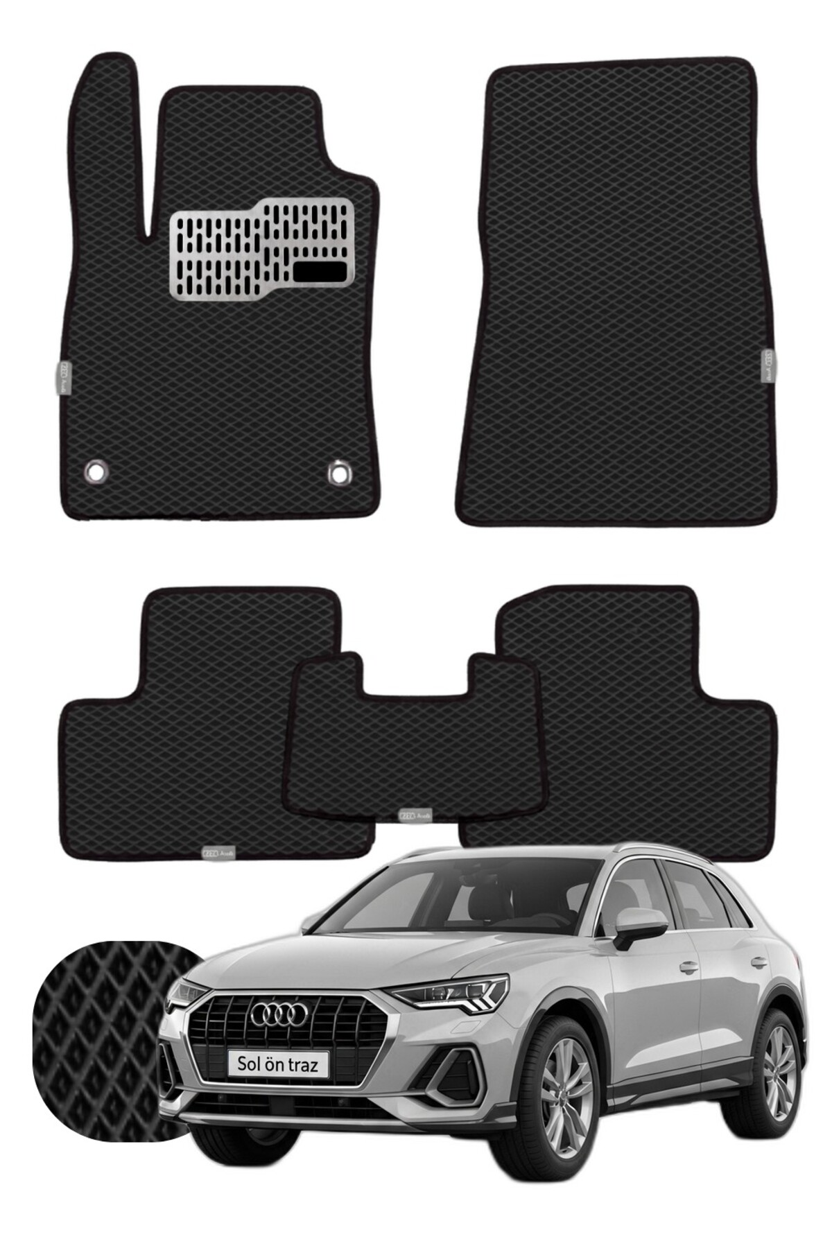 Audi Q3 2018 ve sonrası Özelleştirilebilir Tam Set Premium EVA Paspas