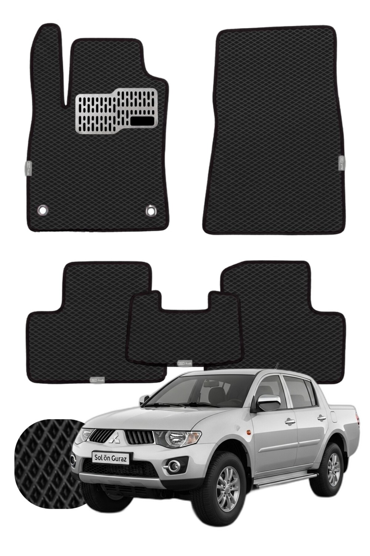 Mitsubishi L200 2005-2015 Özelleştirilebilir Tam Set Premium EVA Paspas