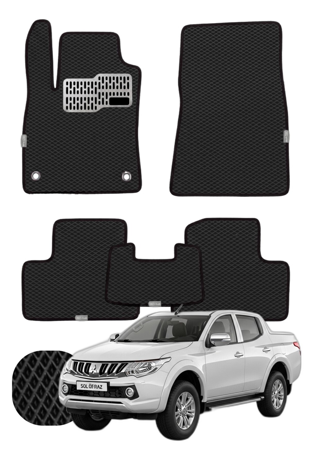Mitsubishi L200 2015-2019 Özelleştirilebilir Tam Set Premium EVA Paspas