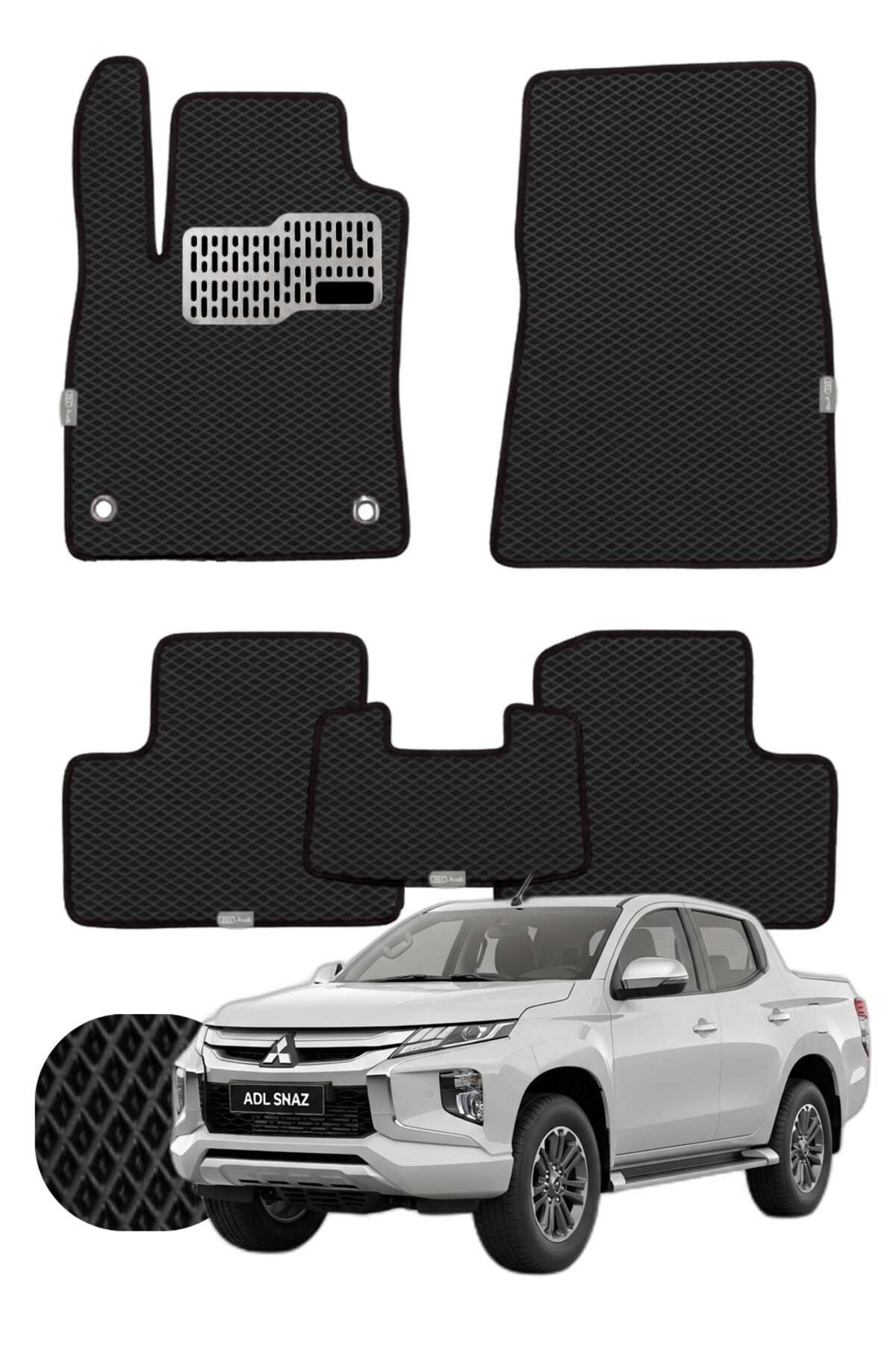 Mitsubishi L200 2019 ve sonrası Özelleştirilebilir Tam Set Premium EVA Paspas