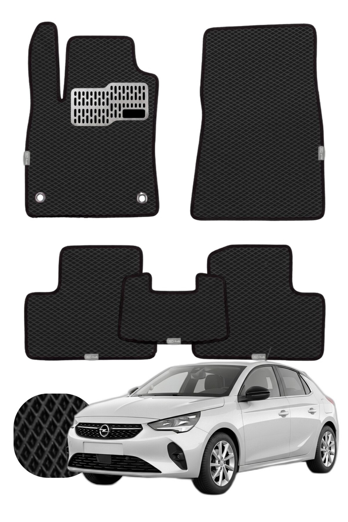 Opel Corsa 2019 ve sonrası Özelleştirilebilir Tam Set Premium EVA Paspas