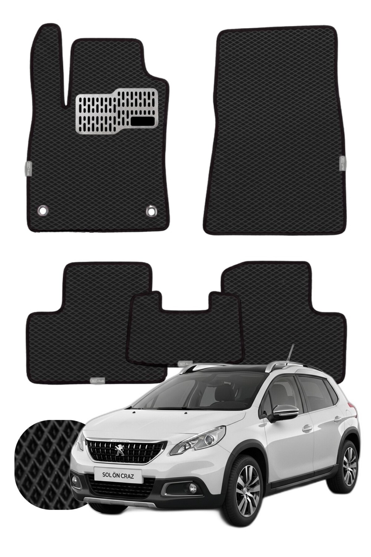 Peugeot 2008 2013-2019 Özelleştirilebilir Tam Set Premium EVA Paspas