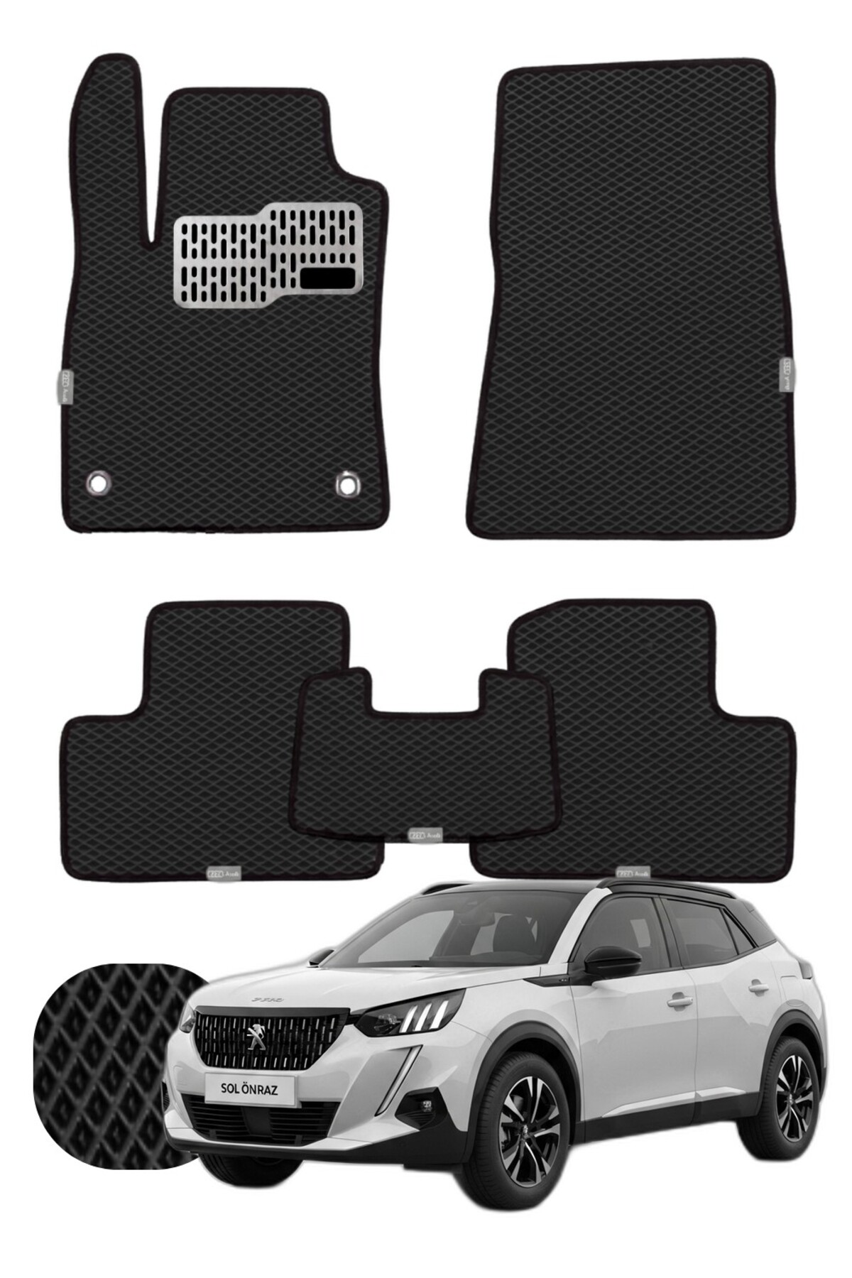 Peugeot 2008 2019 ve sonrası Özelleştirilebilir Tam Set Premium EVA Paspas