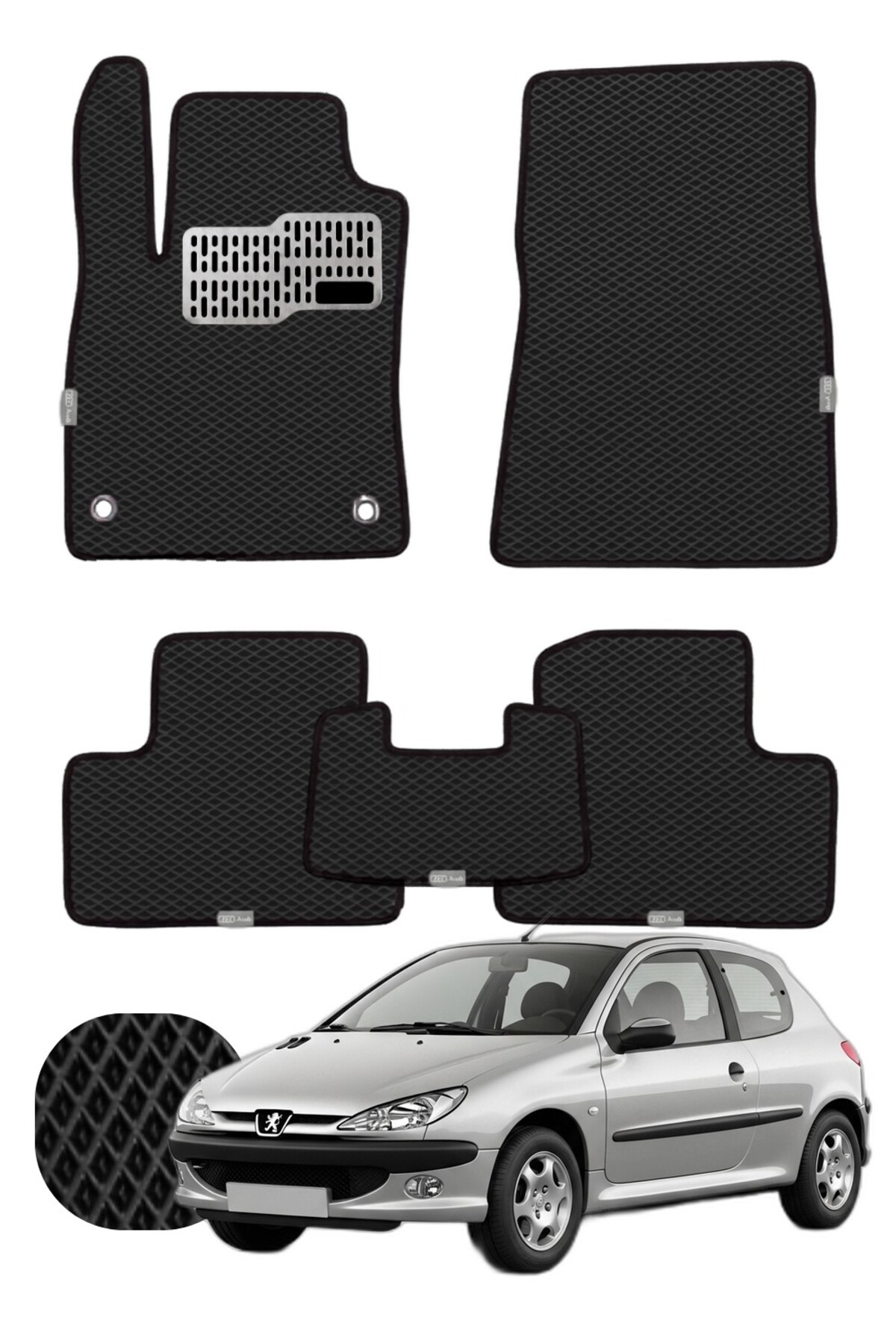Peugeot 206 HB 1998-2012 Özelleştirilebilir Tam Set Premium EVA Paspas