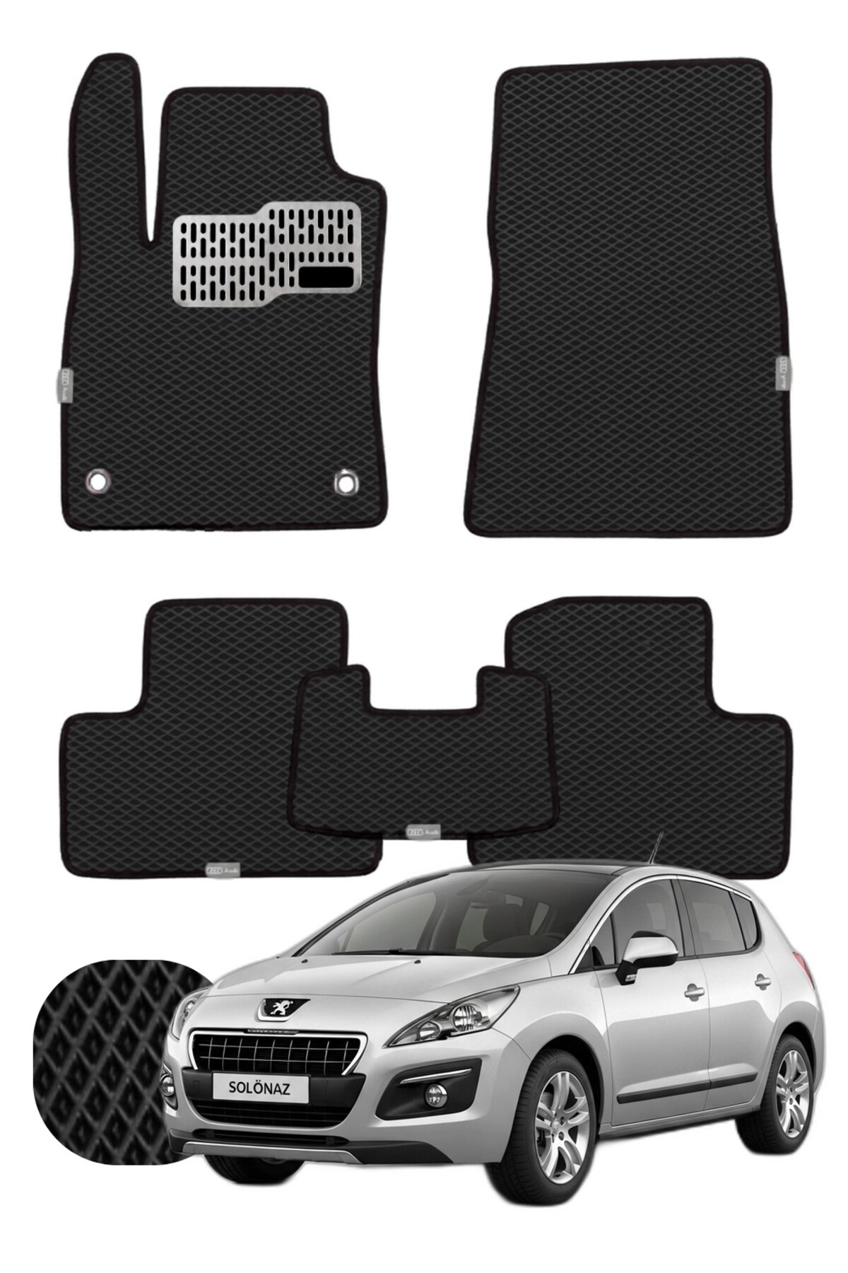 Peugeot 3008 2008-2016 Özelleştirilebilir Tam Set Premium EVA Paspas