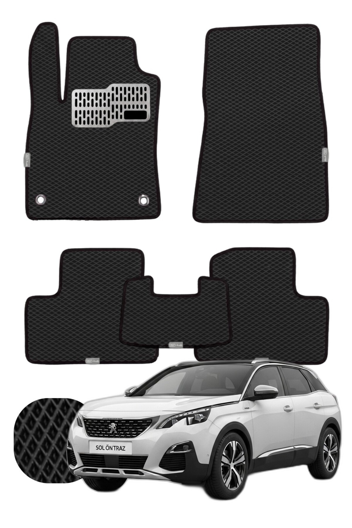 Peugeot 3008 2016-2023 Özelleştirilebilir Tam Set Premium EVA Paspas